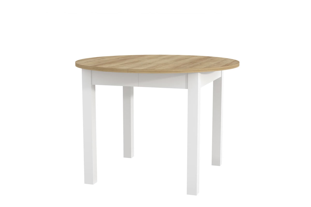 Rozkládací jídelní stůl Indus 02 105-240x105 cm - dub riviera / bílý mat Stůl rozkládací Indus 02 - 105-240x105 cm - dub riviera/bílý mat