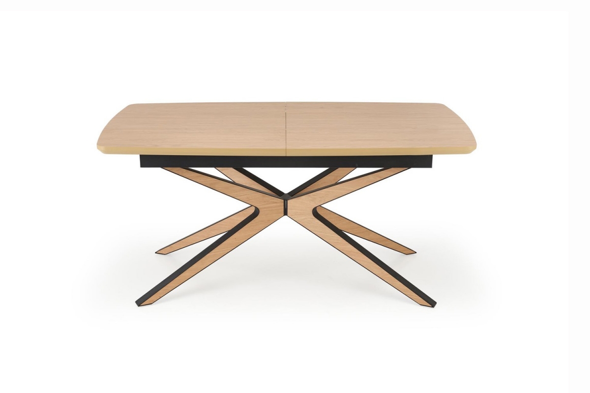 Rozkládací stůl Lenvaro 160-220x90 cm - světle hnědý / černý Stůl rozkladany Lenvaro 160-220x90 cm - světle hnědá / černá