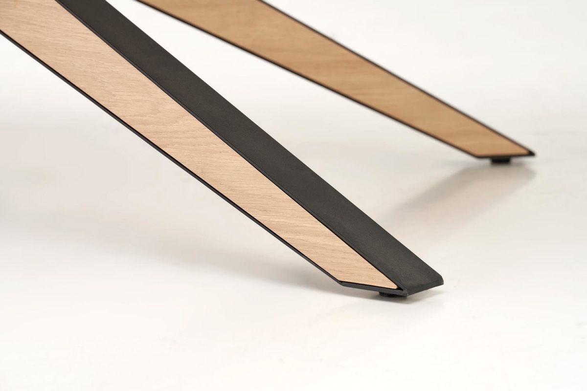 Rozkládací stůl Lenvaro 160-220x90 cm - světle hnědý / černý Stůl rozkladany Lenvaro 160-220x90 cm - světle hnědá / černá