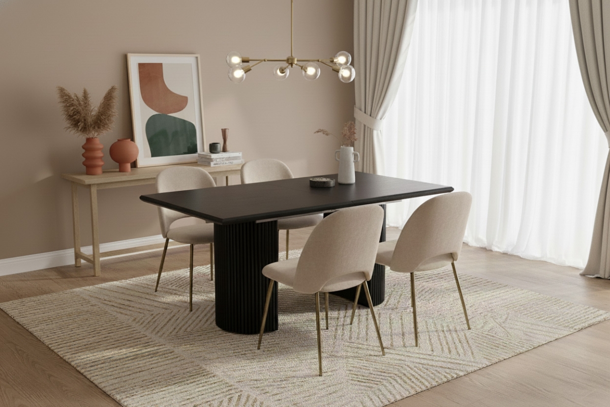 Stôl rozkladany Lorero 160-250x90 cm - Dub prírodné / Čierny Stôl rozkladany Lorero 160-250x90 cm - Dub prírodné / Čierny