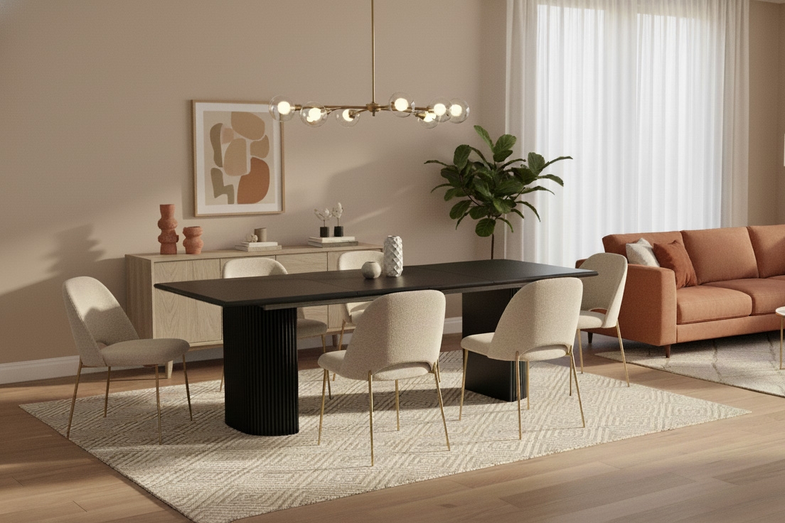 Stôl rozkladany Lorero 160-250x90 cm - Dub prírodné / Čierny Stôl rozkladany Lorero 160-250x90 cm - Dub prírodné / Čierny