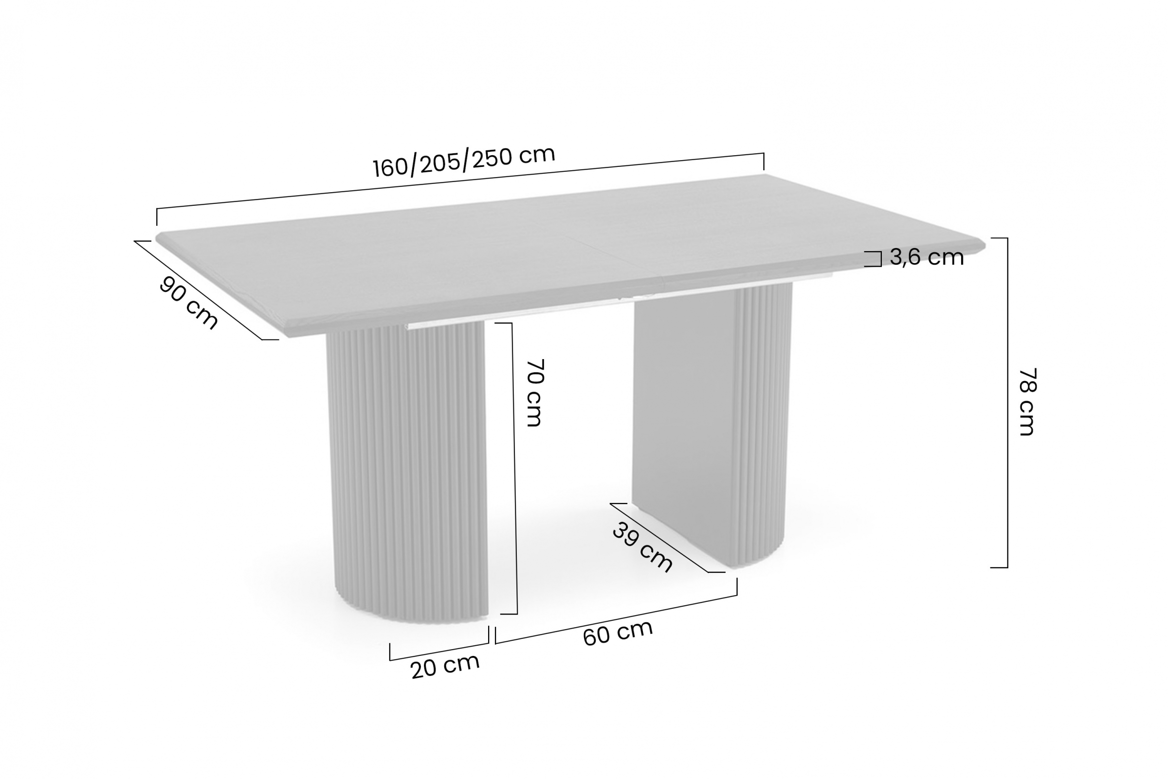 Stôl rozkladany Lorero 160-250x90 cm - Dub prírodné / Čierny Stôl rozkladany Lorero 160-250x90 cm - Dub prírodné / Čierny