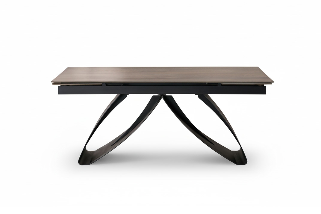 Stůl rozkladany Morvian 180-260x90 cm - ořech / černá Stůl rozkladany Morvian 180-260x90 cm - ořech / černá