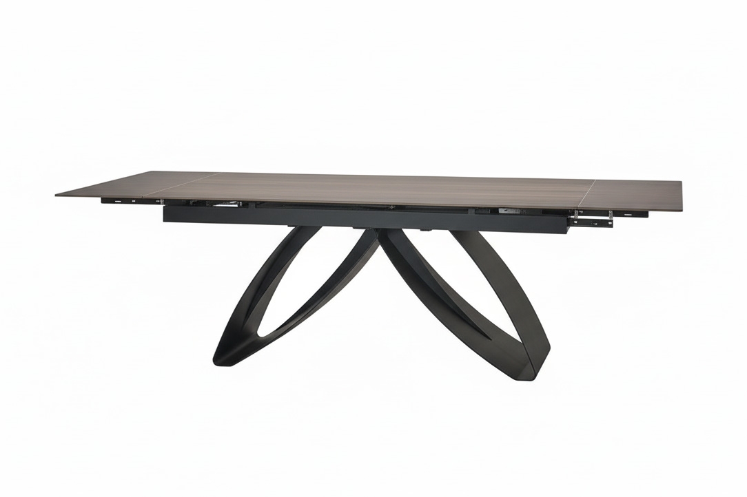 Stůl rozkladany Morvian 180-260x90 cm - ořech / černá Stůl rozkladany Morvian 180-260x90 cm - ořech / černá