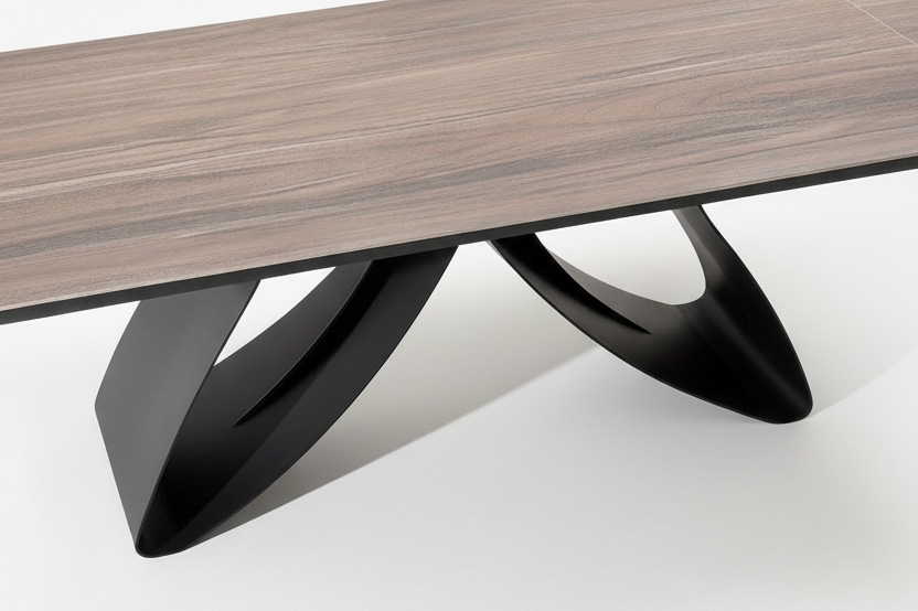 Stůl rozkladany Morvian 180-260x90 cm - ořech / černá Stůl rozkladany Morvian 180-260x90 cm - ořech / černá