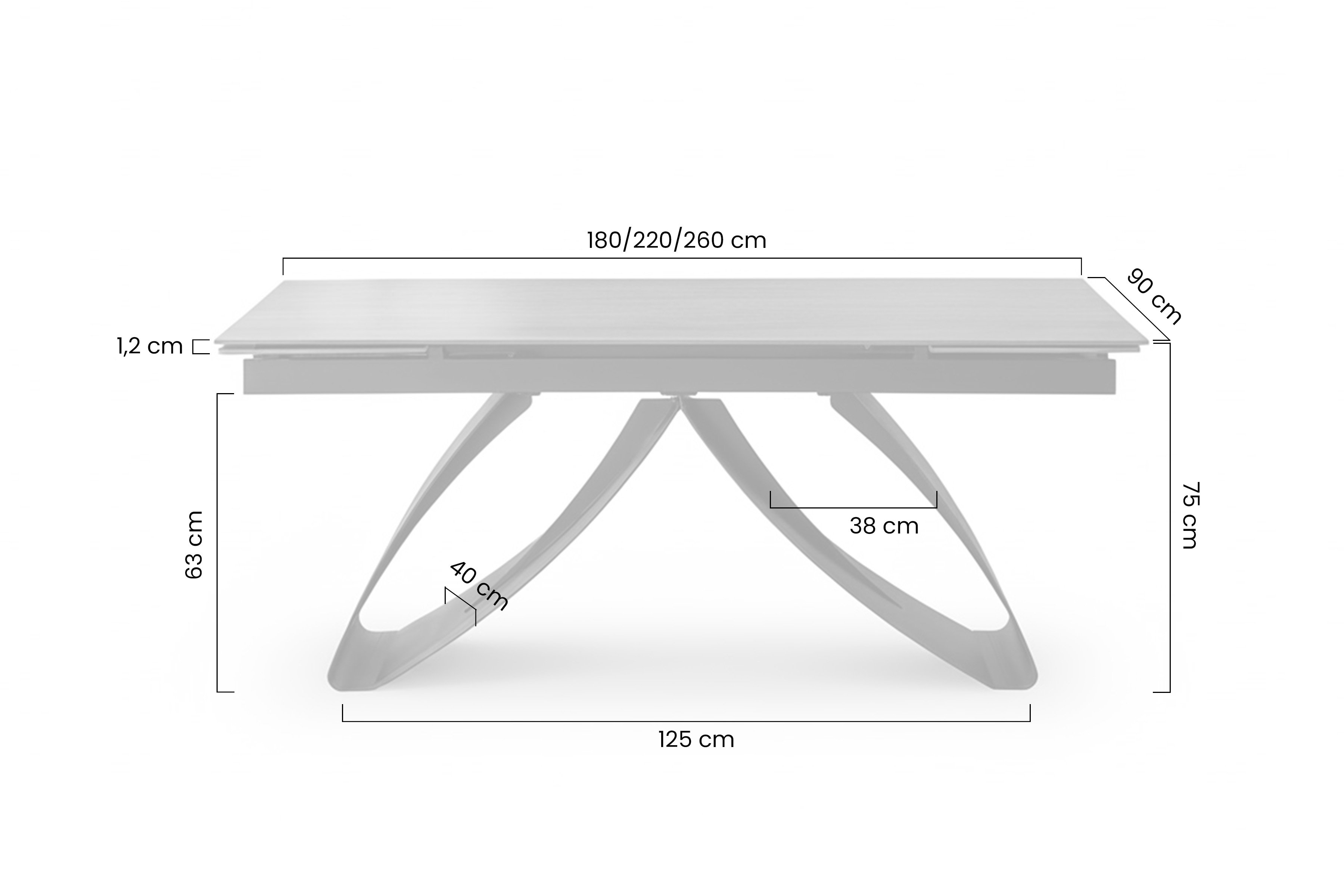 Stůl rozkladany Morvian 180-260x90 cm - ořech / černá Stůl rozkladany Morvian 180-260x90 cm - ořech / černá