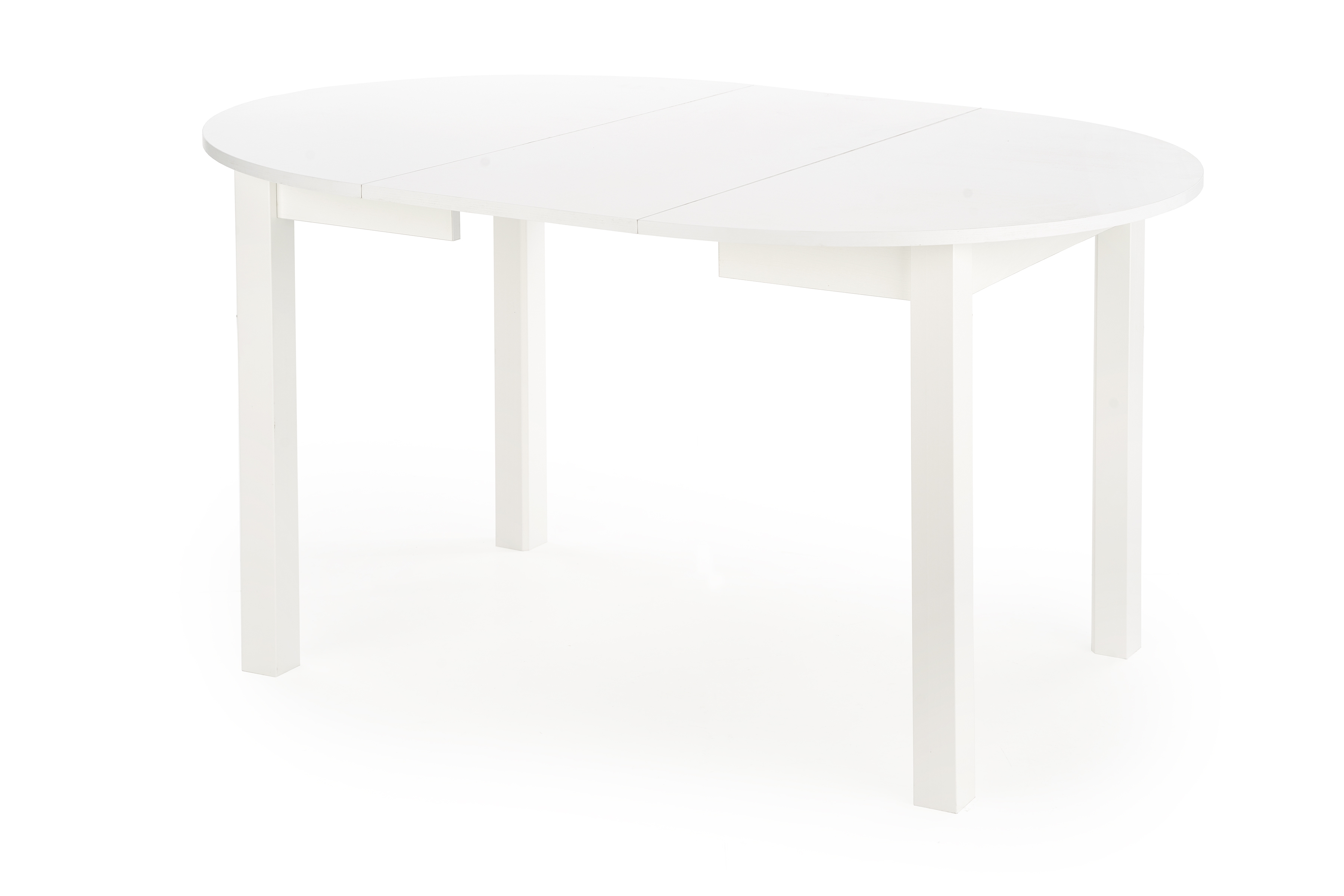 Rozkladací jedálenský stôl Neryt 102-142x102 cm - biela Stôl rozkladany Neryt 102-142x102 cm okrúhly- Biely