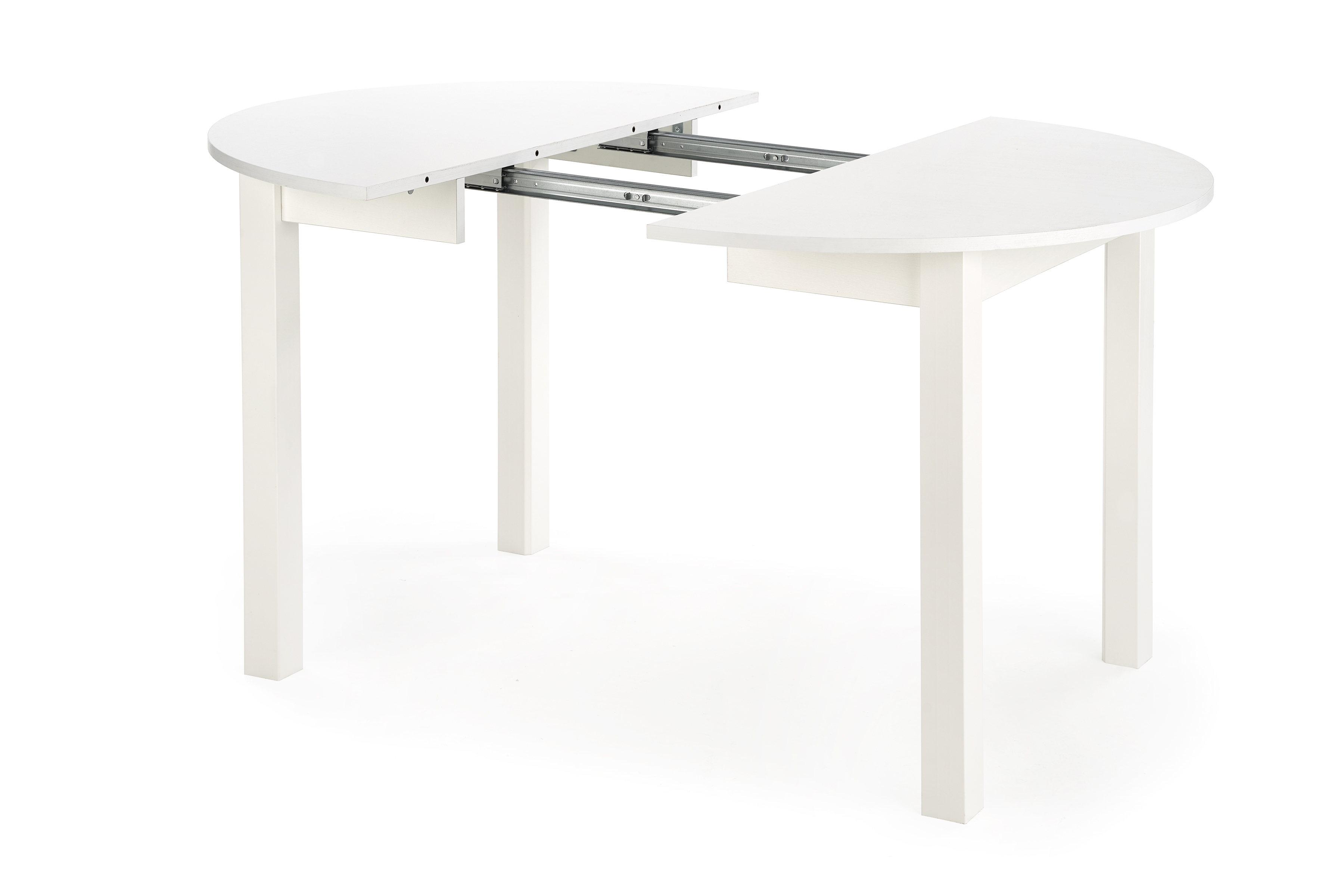 Rozkladací jedálenský stôl Neryt 102-142x102 cm - biela Stôl rozkladany Neryt 102-142x102 cm okrúhly- Biely