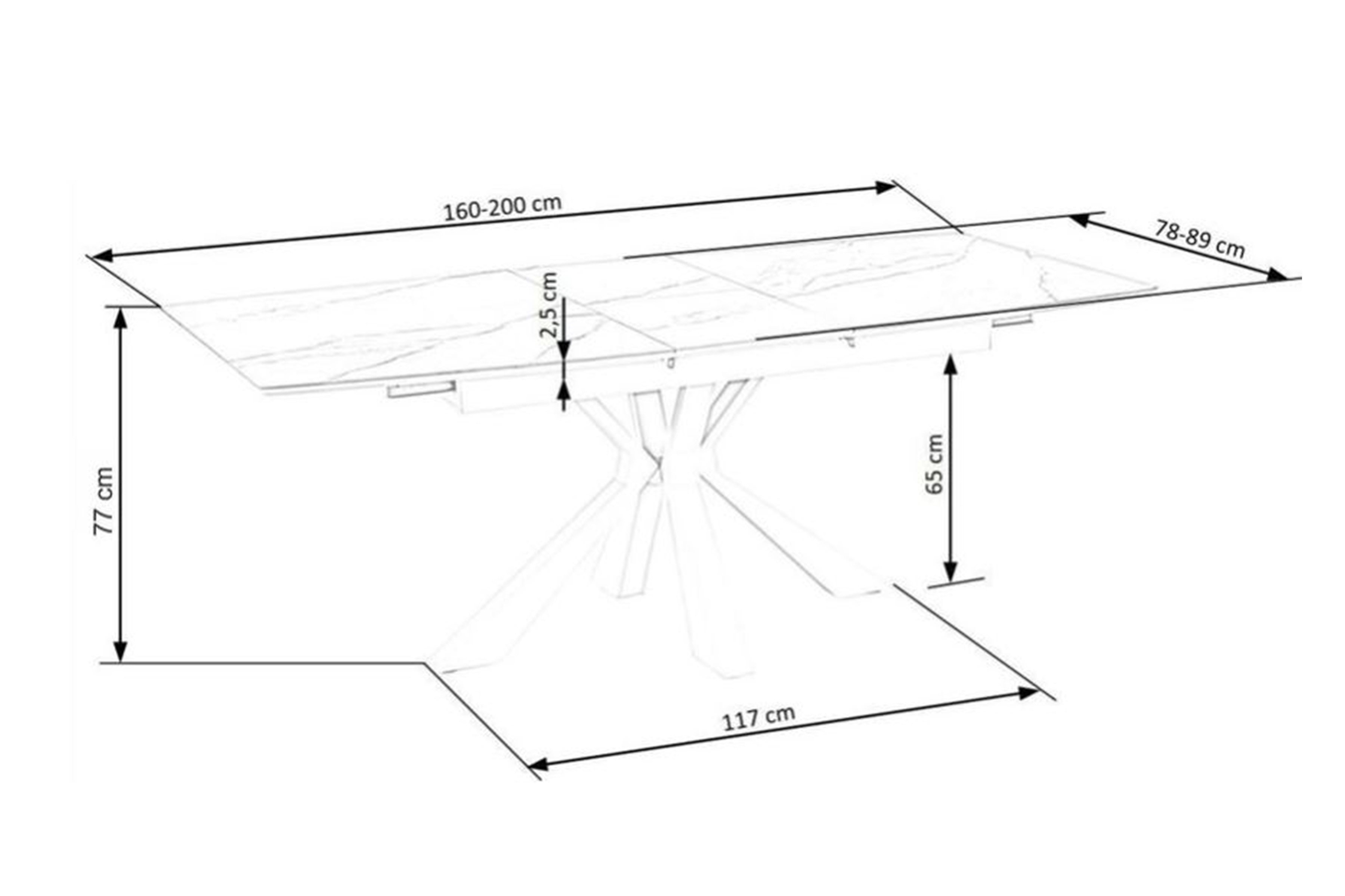 Jedálenská zostava Estavio Nolvari 4+1 – biely mramor / krémové buklé Stôl rozkladany Nolvari z czterema tapicerowanymi krzeslami Estavio - Biely mramor / boucle Krémový 