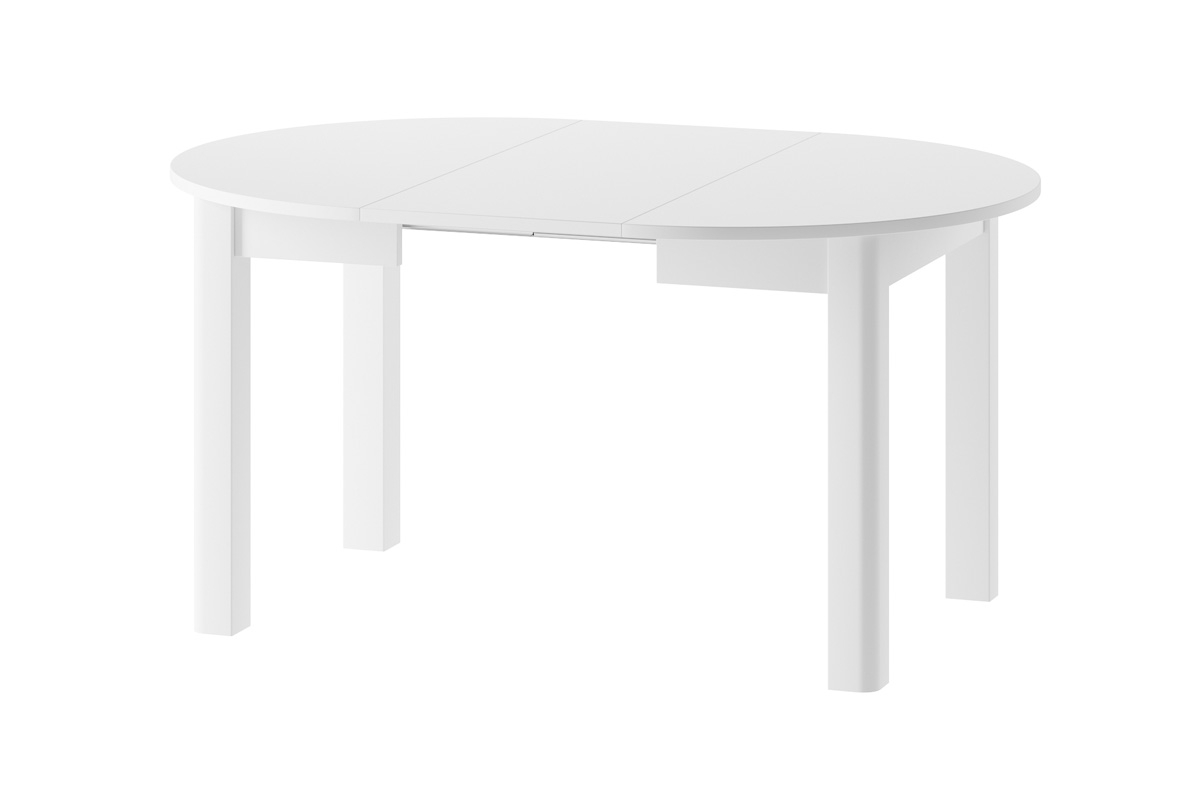Rozkládací oválný jídelní stůl Indus - bílý mat stůl rozkládací indus
