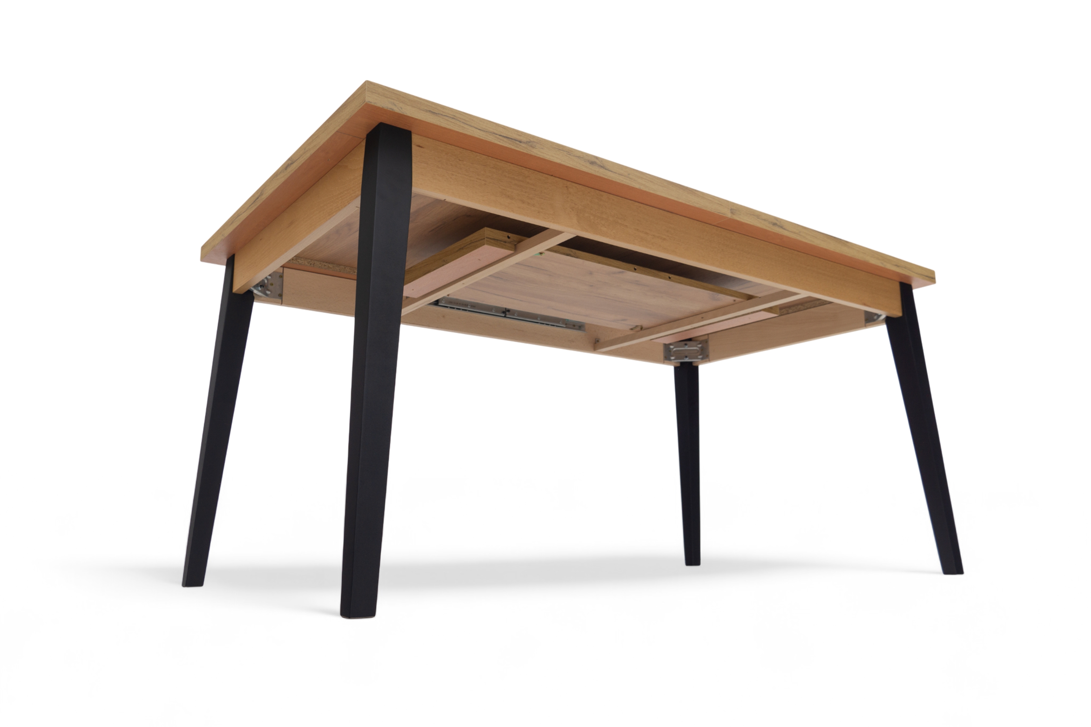 Rozkládací jídelní stůl Paris - 120-160x80 cm - dub craft / černé nohy Stůl rozkladany Paris 120-160x80 cm - dub craft / černé nožičky