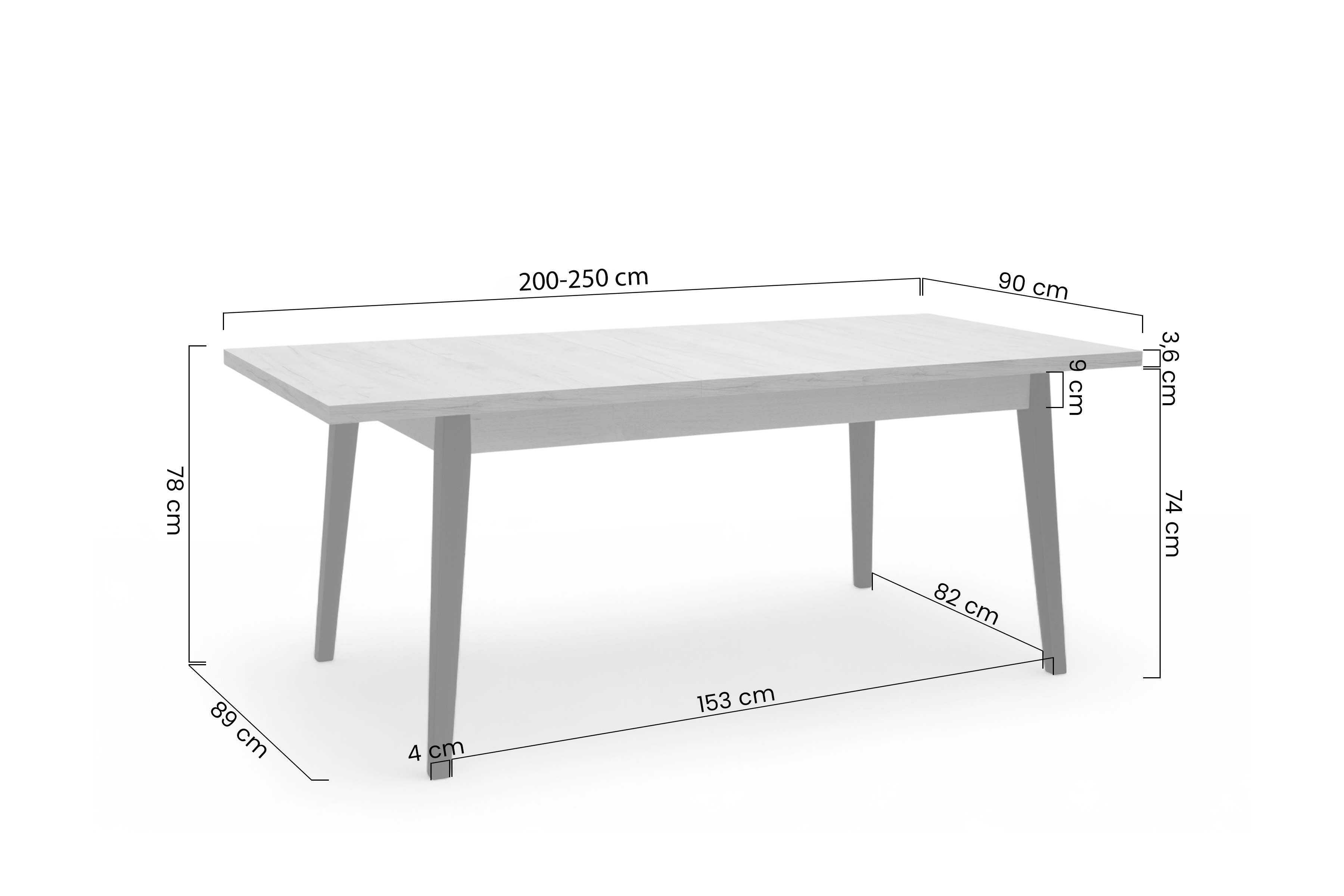 Rozkladací stôl Paris 200-250x100 cm Stôl rozkladany Paris 200-250x100 cm