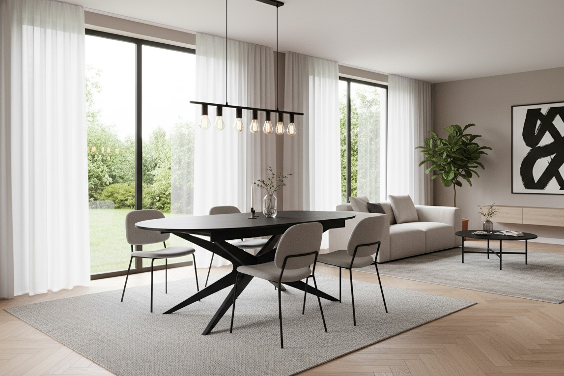 Rozkladací jedálenský stôl Selvio 180-240x100 cm - čierna Stôl rozkladany Selvio 180-240 x 100 cm - Čierny