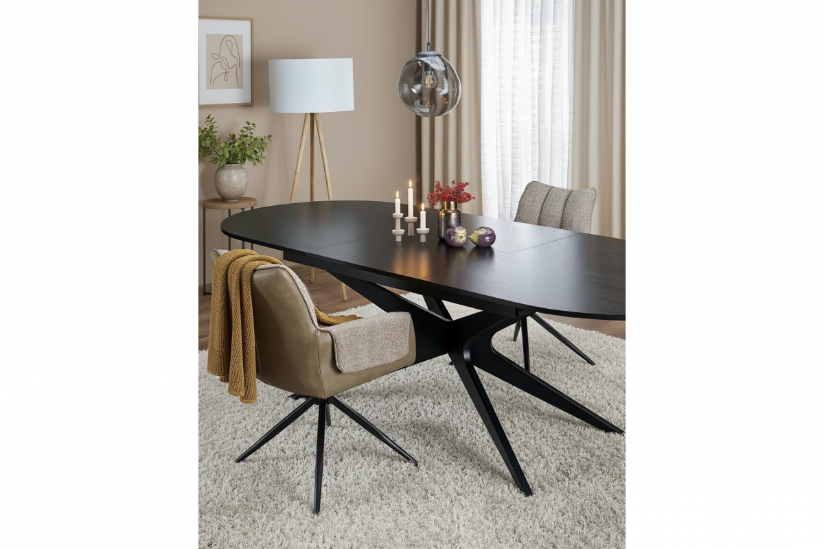 Rozkladací jedálenský stôl Selvio 180-240x100 cm - čierna Stôl rozkladany Selvio 180-240 x 100 cm - Čierny