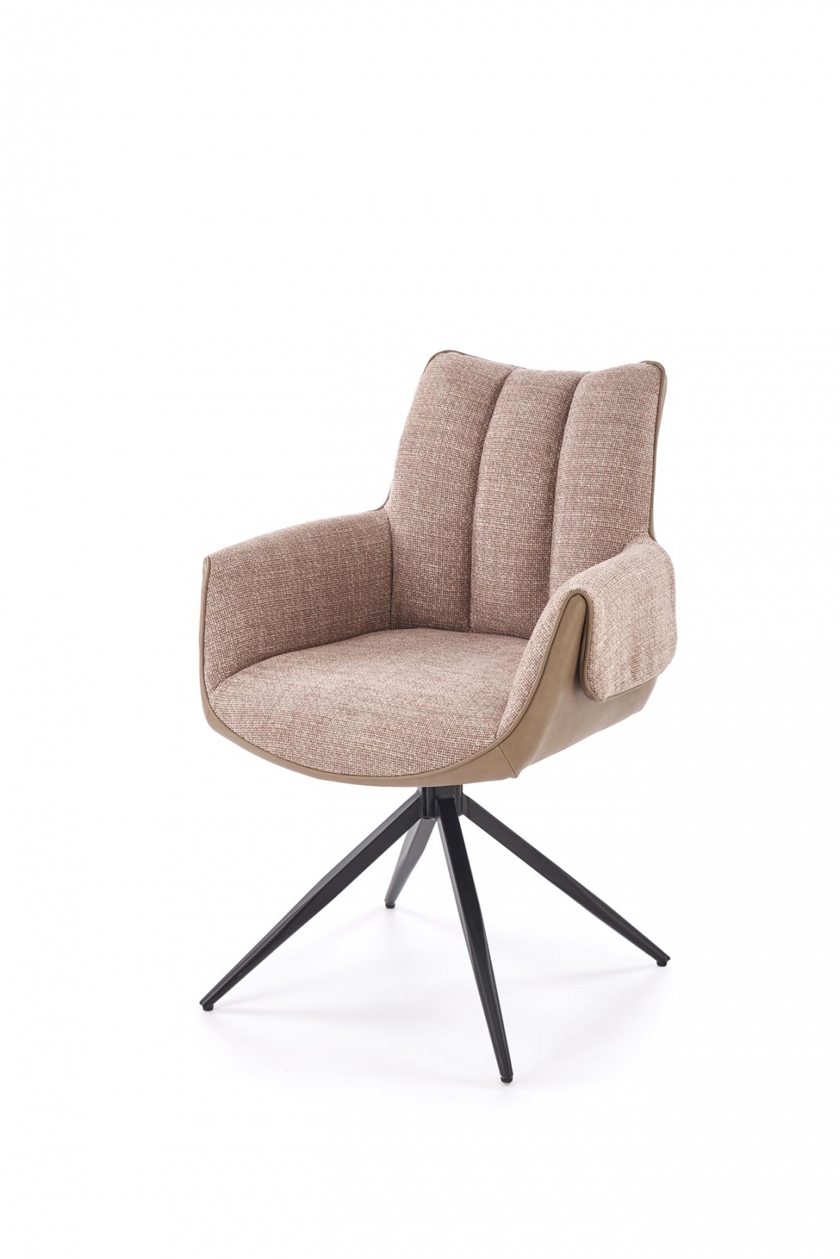 Jídelní set stůl Selvio + 4 židle Denaro - černá / hnědá Stůl rozkladany Selvio se čtyřmi krzeslami tapicerowanymi Denaro - černá / hnědá 