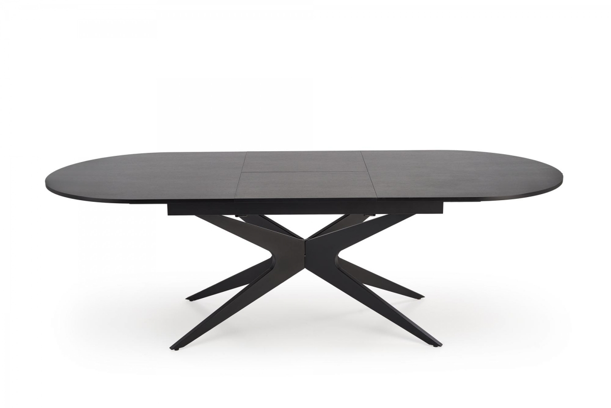 Jídelní set stůl Selvio + 4 židle Denaro - černá / hnědá Stůl rozkladany Selvio se čtyřmi krzeslami tapicerowanymi Denaro - černá / hnědá 