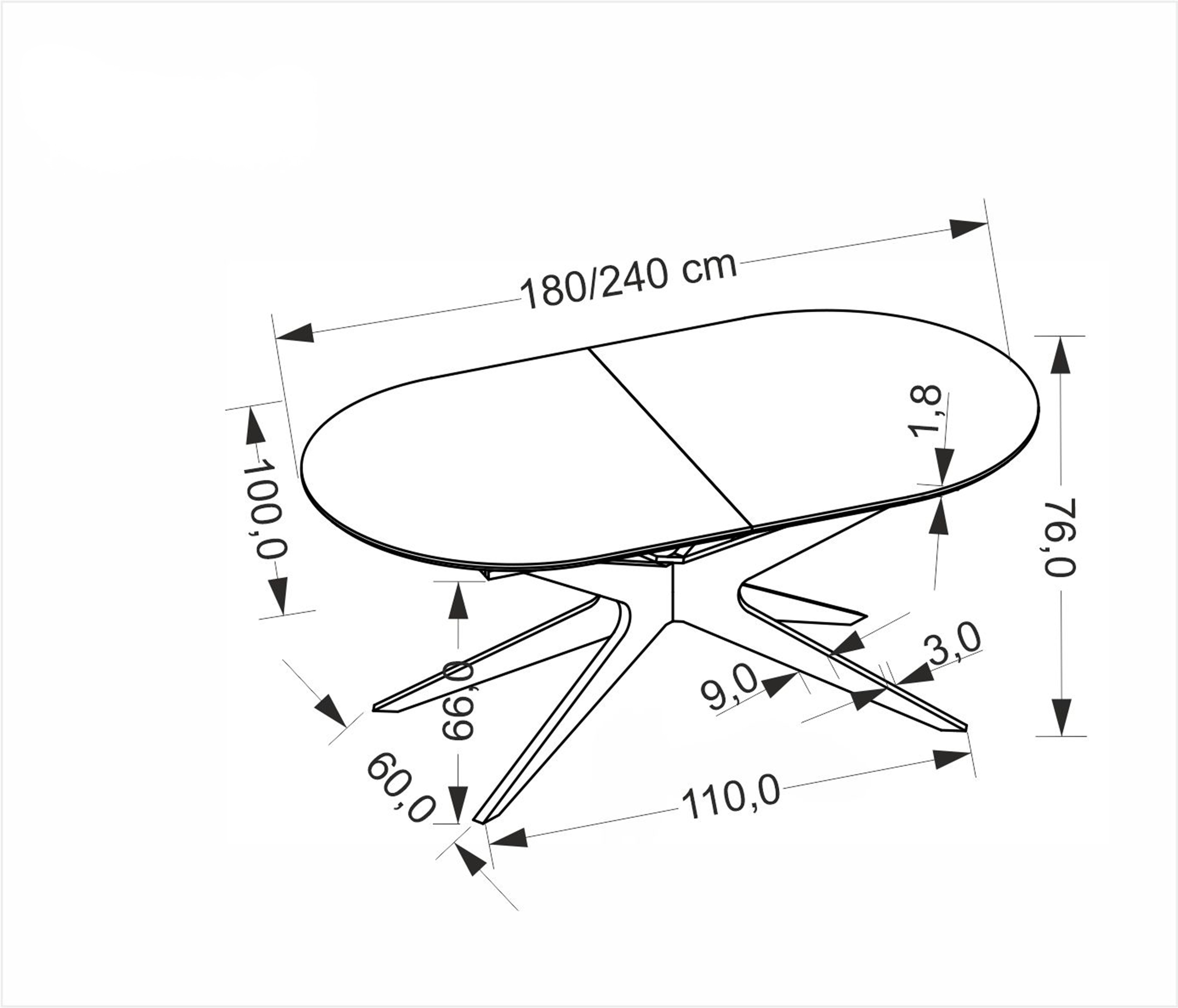 Jídelní set stůl Selvio + 4 židle Denaro - černá / hnědá Stůl rozkladany Selvio se čtyřmi krzeslami tapicerowanymi Denaro - černá / hnědá 