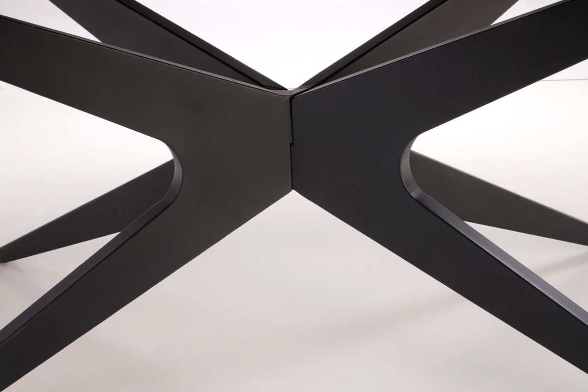 Jídelní set stůl Selvio + 4 židle Denaro - černá / hnědá Stůl rozkladany Selvio se čtyřmi krzeslami tapicerowanymi Denaro - černá / hnědá 