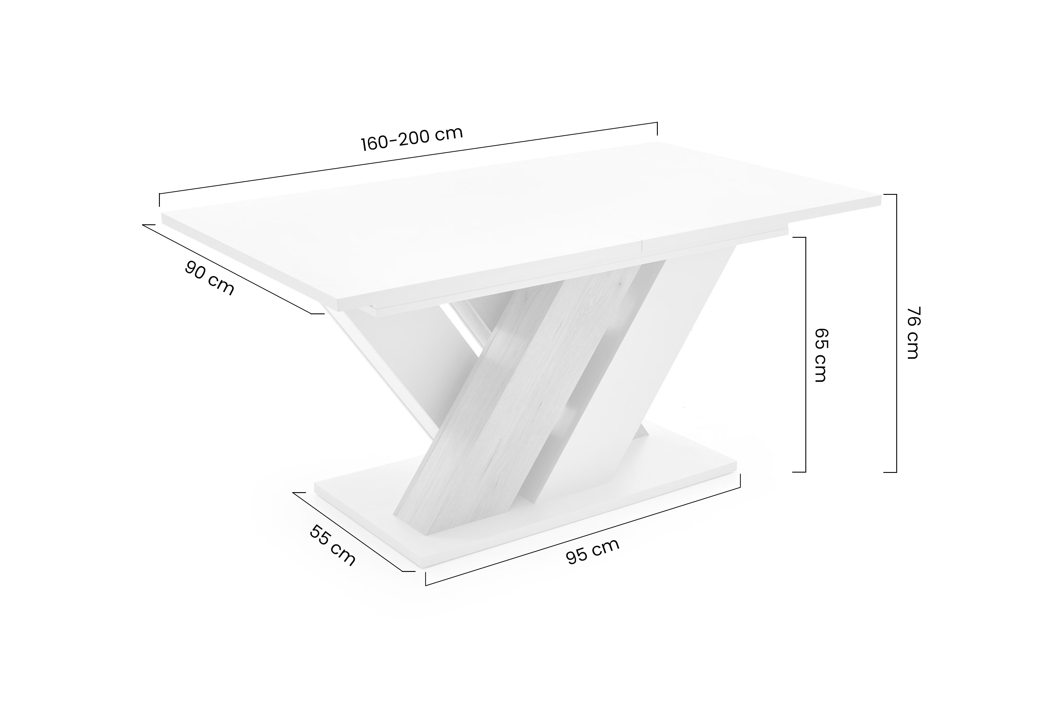 Rozkládací stůl Silvano 160-200x90 cm - kašmír / dub cremona Stůl rozkladany Silvano 160-200x90 cm - kašmír / dub cremona