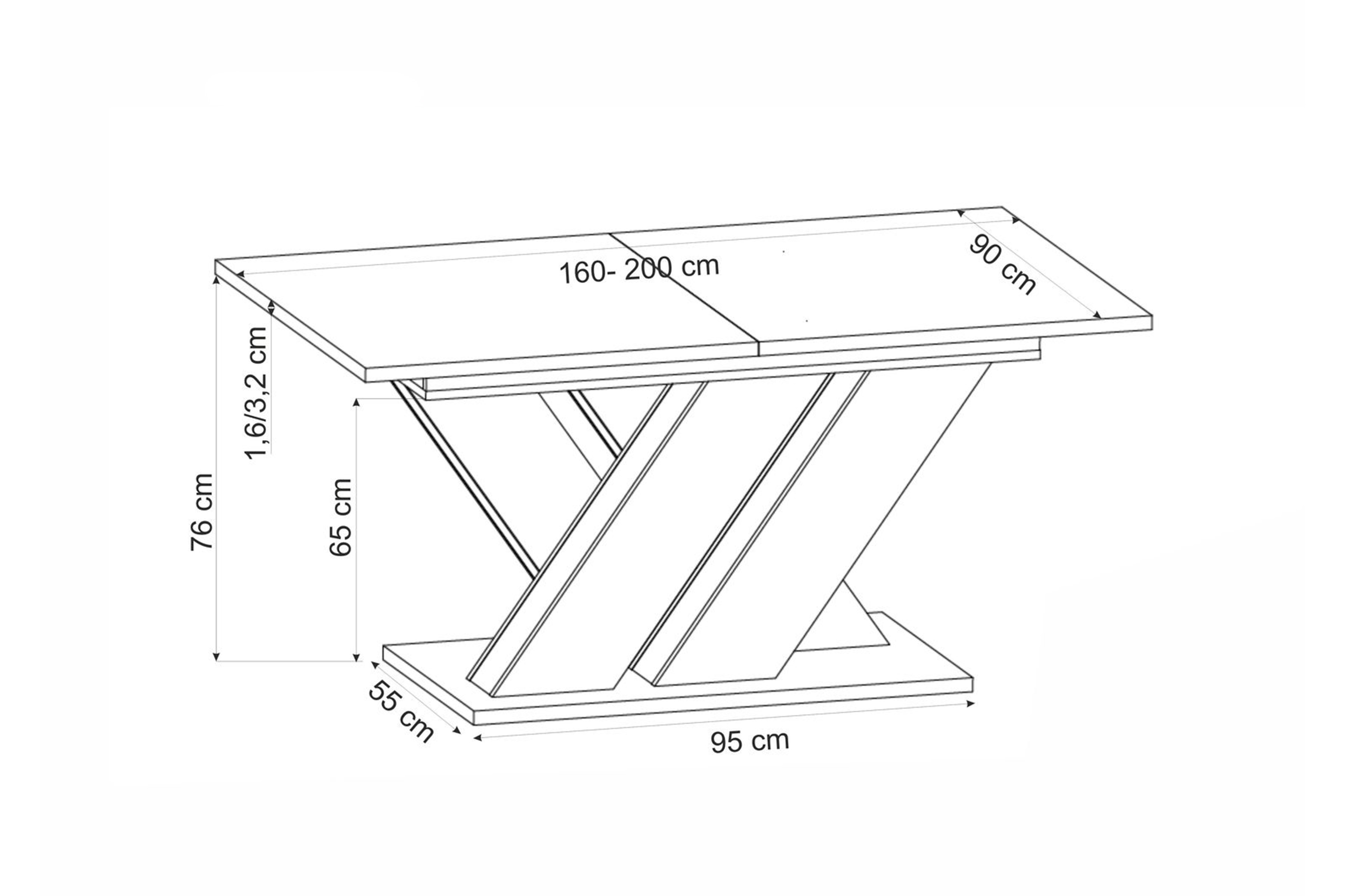 Rozkladací jedálenský stôl Silvano 160-200x90 cm - kašmír / dub cremona Stôl rozkladany Silvano 160-200x90 cm - kašmír / Dub cremona