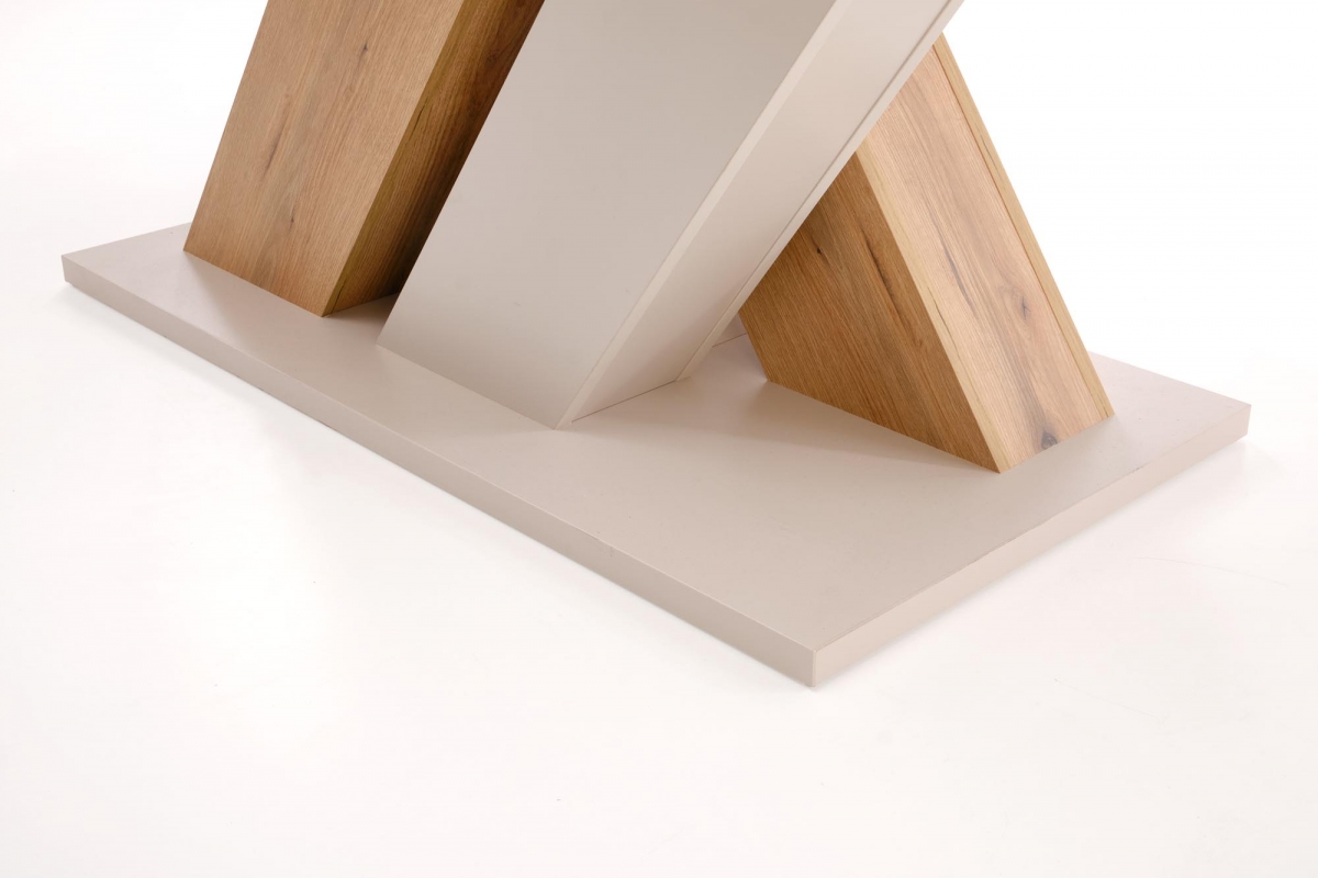 Rozkladací jedálenský stôl Silvano 160-200x90 cm - kašmír / dub cremona Stôl rozkladany Silvano 160-200x90 cm - kašmír / Dub cremona