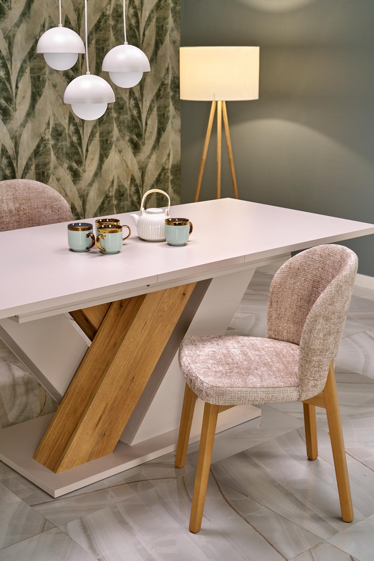 Rozkladací jedálenský stôl Silvano 160-200x90 cm - kašmír / dub cremona Stôl rozkladany Silvano 160-200x90 cm - kašmír / Dub cremona