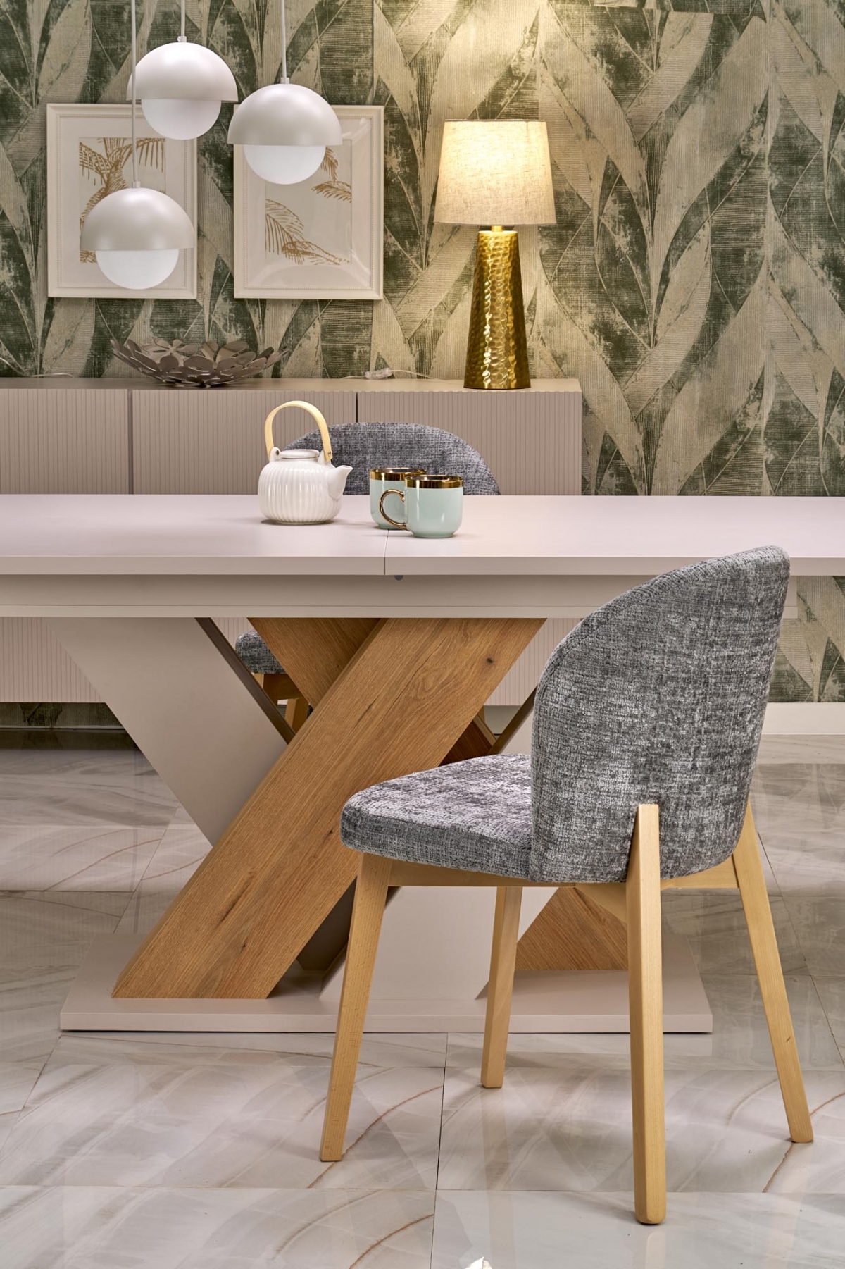 Rozkladací jedálenský stôl Silvano 160-200x90 cm - kašmír / dub cremona Stôl rozkladany Silvano 160-200x90 cm - kašmír / Dub cremona