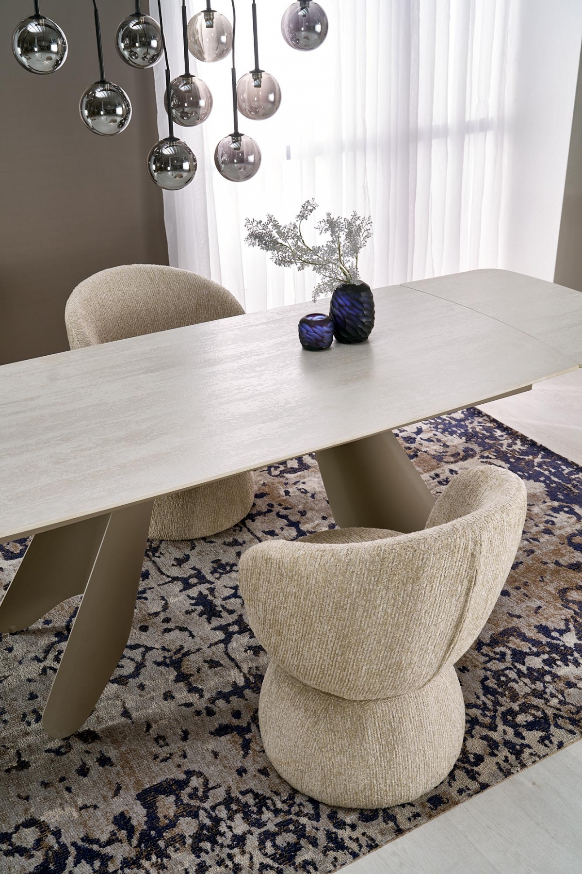 Rozkládací jídelní stůl Tavero - 180x260x90 cm - travertin / kašmír Stůl rozkladany Tavero 180-260 x 90 cm -  travertin / kašmír 