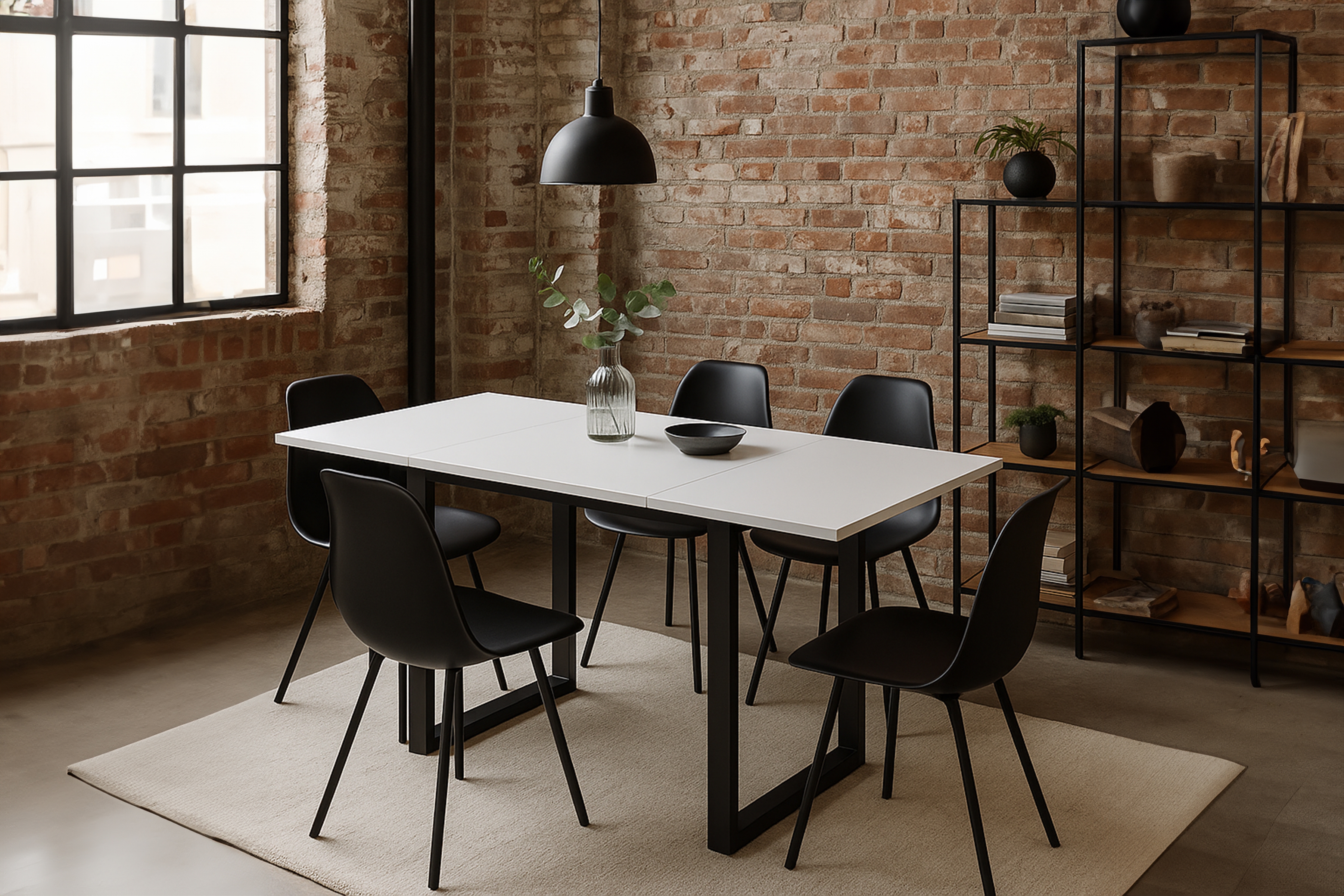 Rozkládací jídelní stůl Temir 140–200x80 cm - arktická bílá Stůl rozkladany Temir 140/200x80 pro jídelny - bílá arktyczna