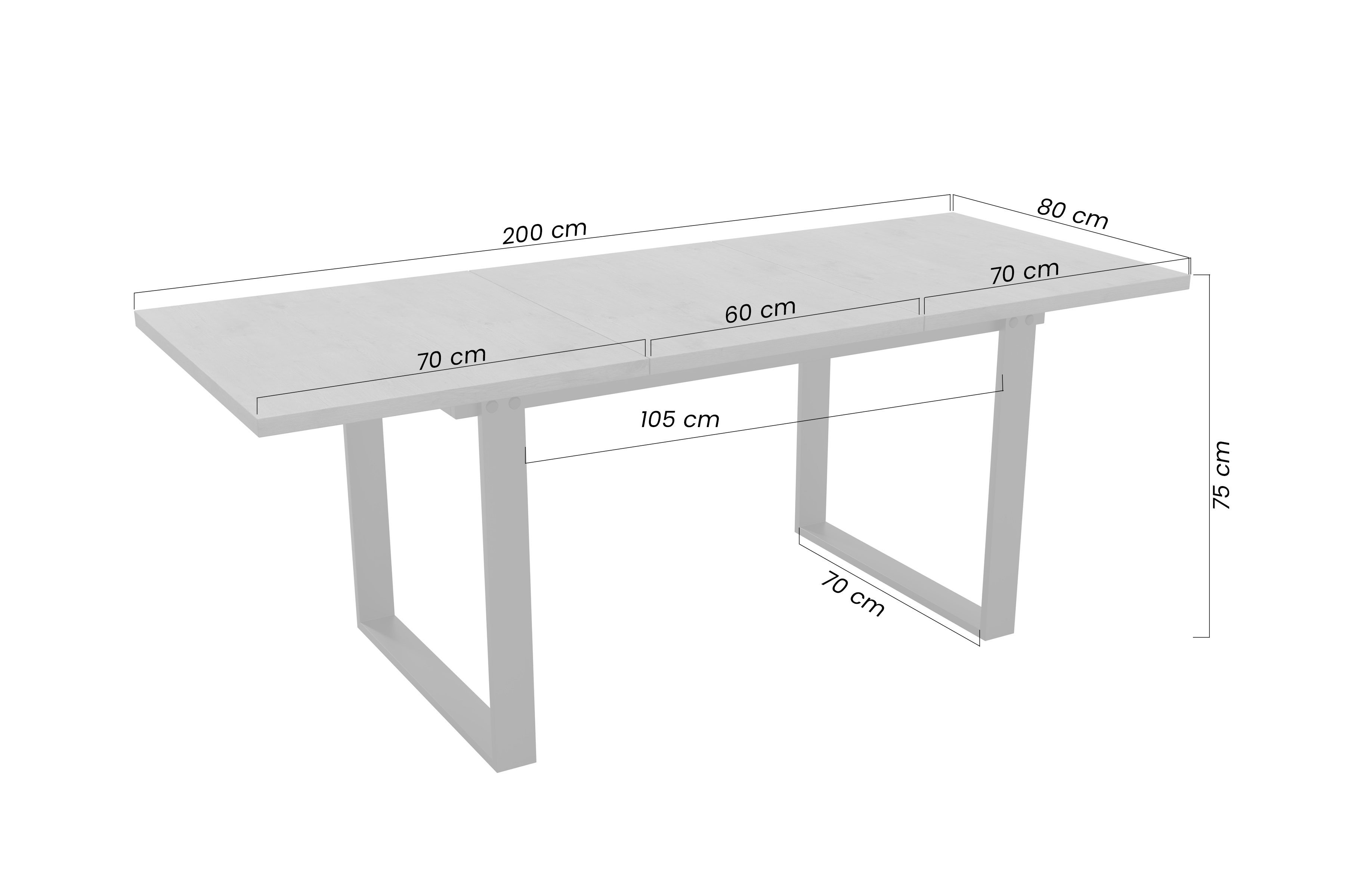 Rozkládací jídelní stůl Temir 140–200x80 cm - arktická bílá Stůl rozkladany Temir 140/200x80 pro jídelny - bílá arktyczna