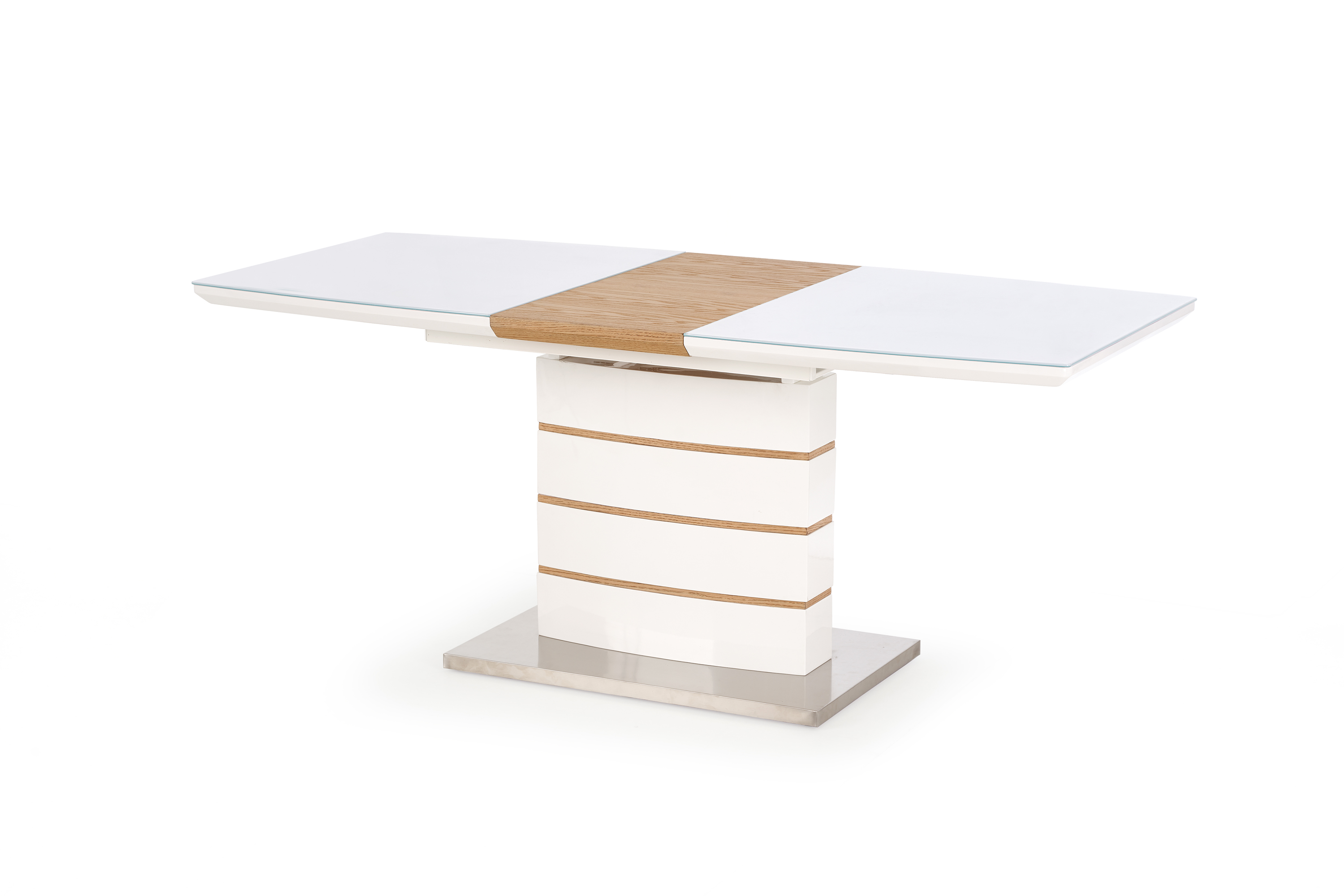 Toronto összecsukható asztal - fehér / sárga tölgyfa stůl rozkladany toronto - Bílý / Dub Žlutý