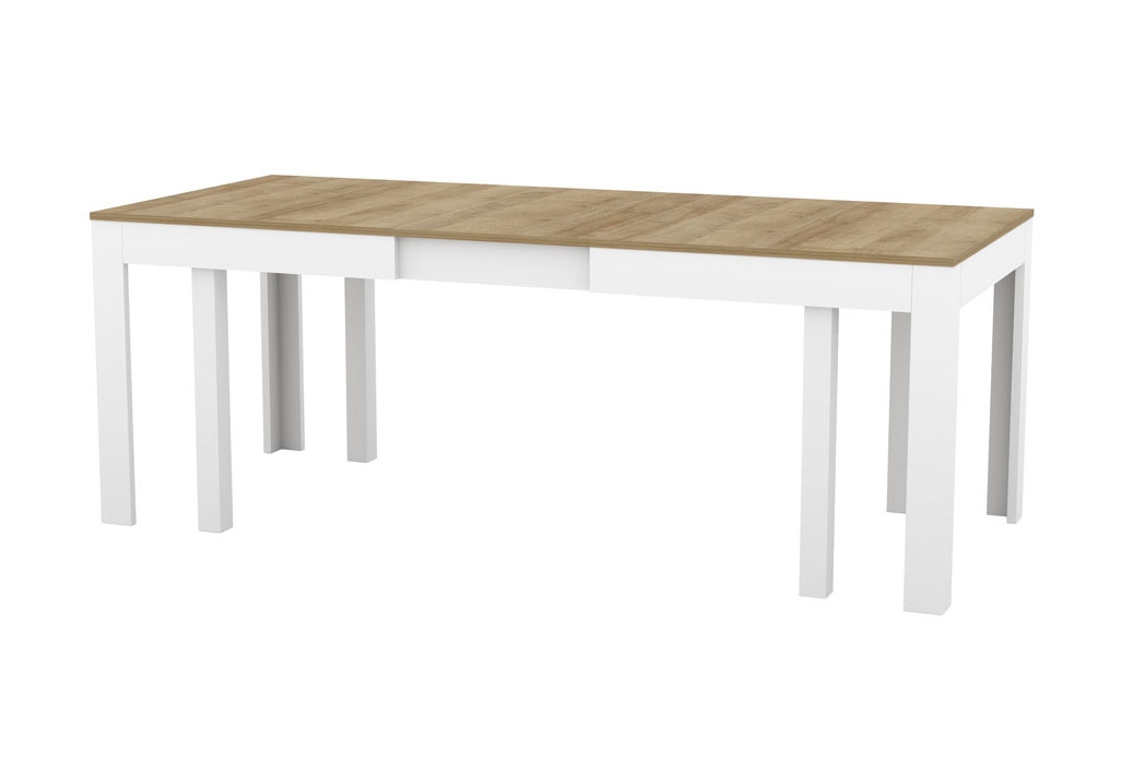 Jedálenský stôl Wenus - 160 -300x90 cm - dub riviera/biely mat Stôl rozkladany Wenus - 160-300x90 cm - Dub riviera/biely mat
