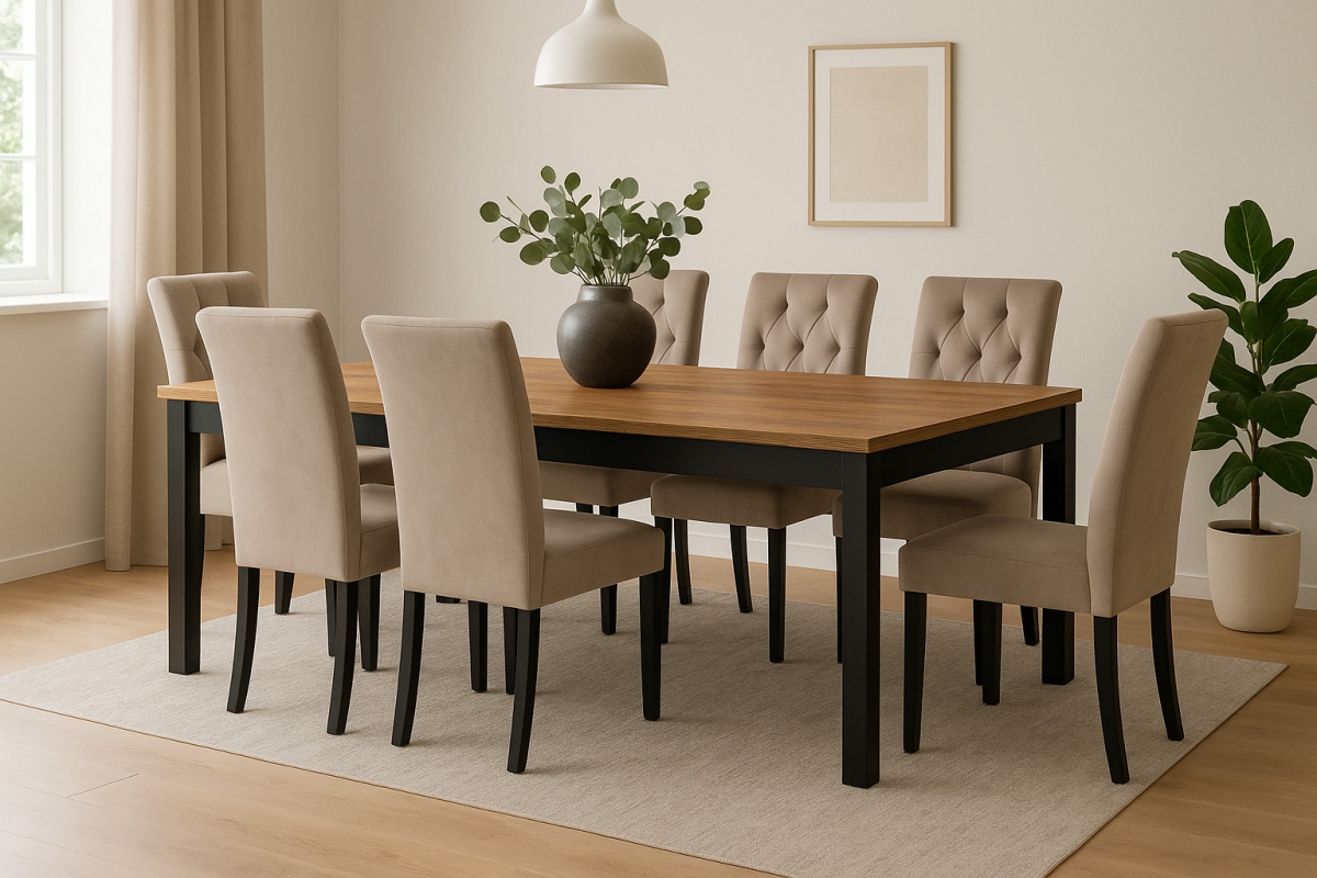 Rozkladací jedálenský stôl Werona 200-300x100 cm - dub praveký / čierna Stôl rozkladany Werona 200-300x100 cm - Dub pradawny / čierny nožičky