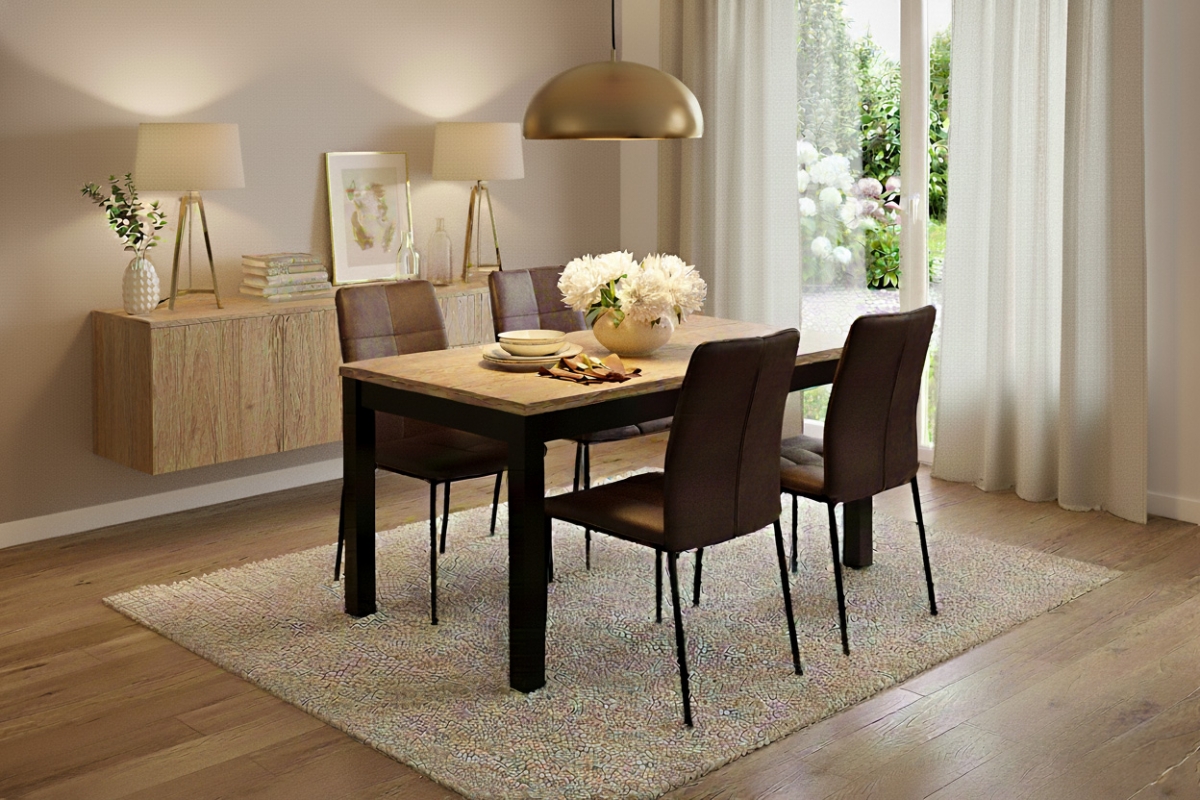 Rozkladací stôl Werona 200-300x100 cm - starý dub / čierne nohy Stôl rozkladany Werona 200-300x100 cm - Dub pradawny / čierny nožičky