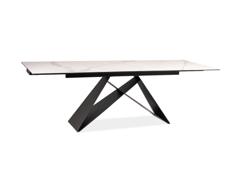 Stůl rozkládací Westin III (160-240)X90 - ceramic Bílý/Černý mat Stůl rozkládací westin iii (160-240)x90 - ceramic Bílý/Černý mat