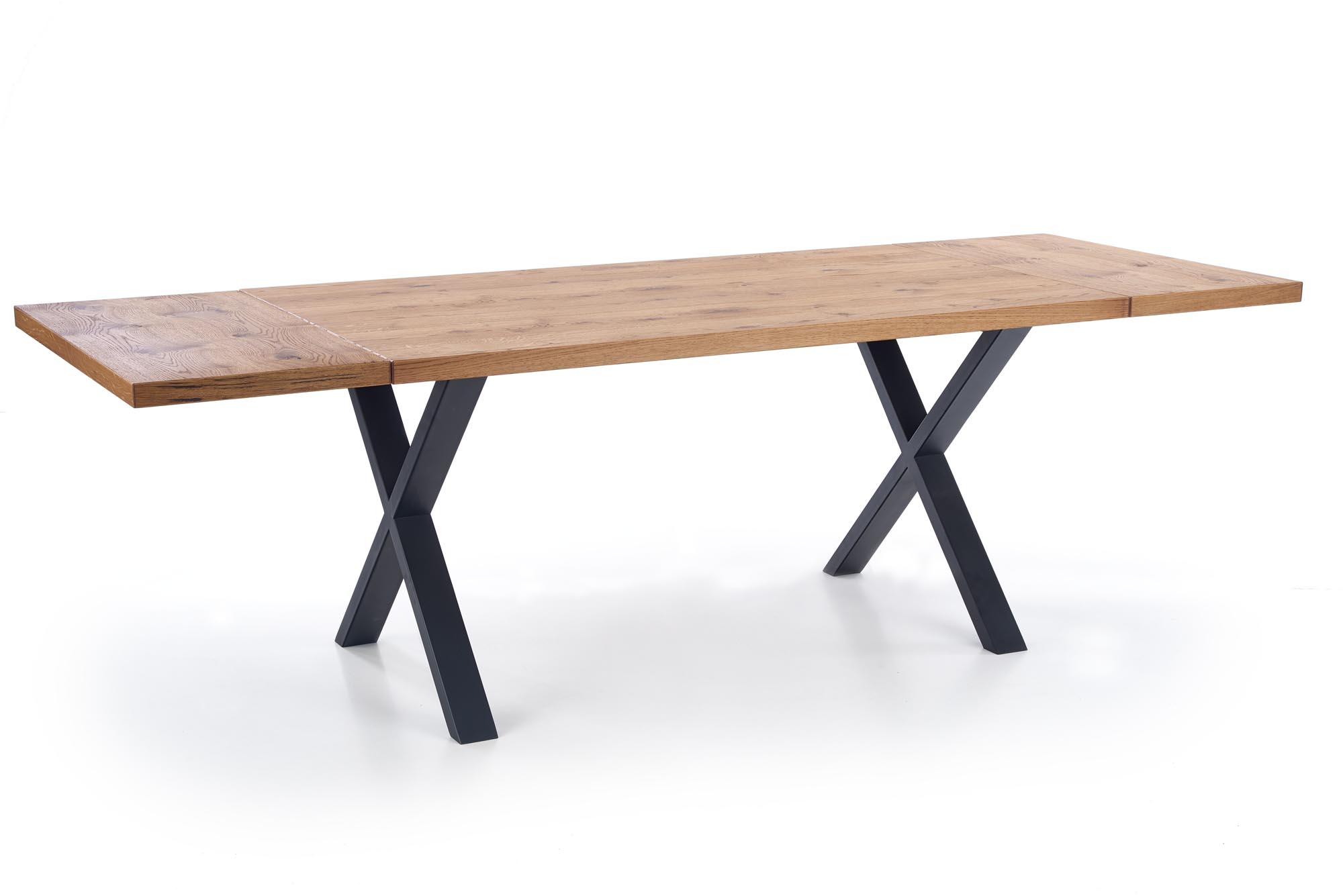 Xavier összecsukható asztal - világos tölgy / fekete stůl rozkladany xavier - světlý dub / Fekete