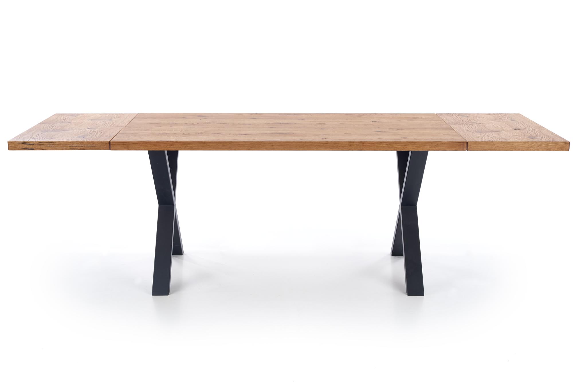 Stůl rozkládací Xavier - světlý dub / černý stůl rozkládací xavier - světlý dub / černý