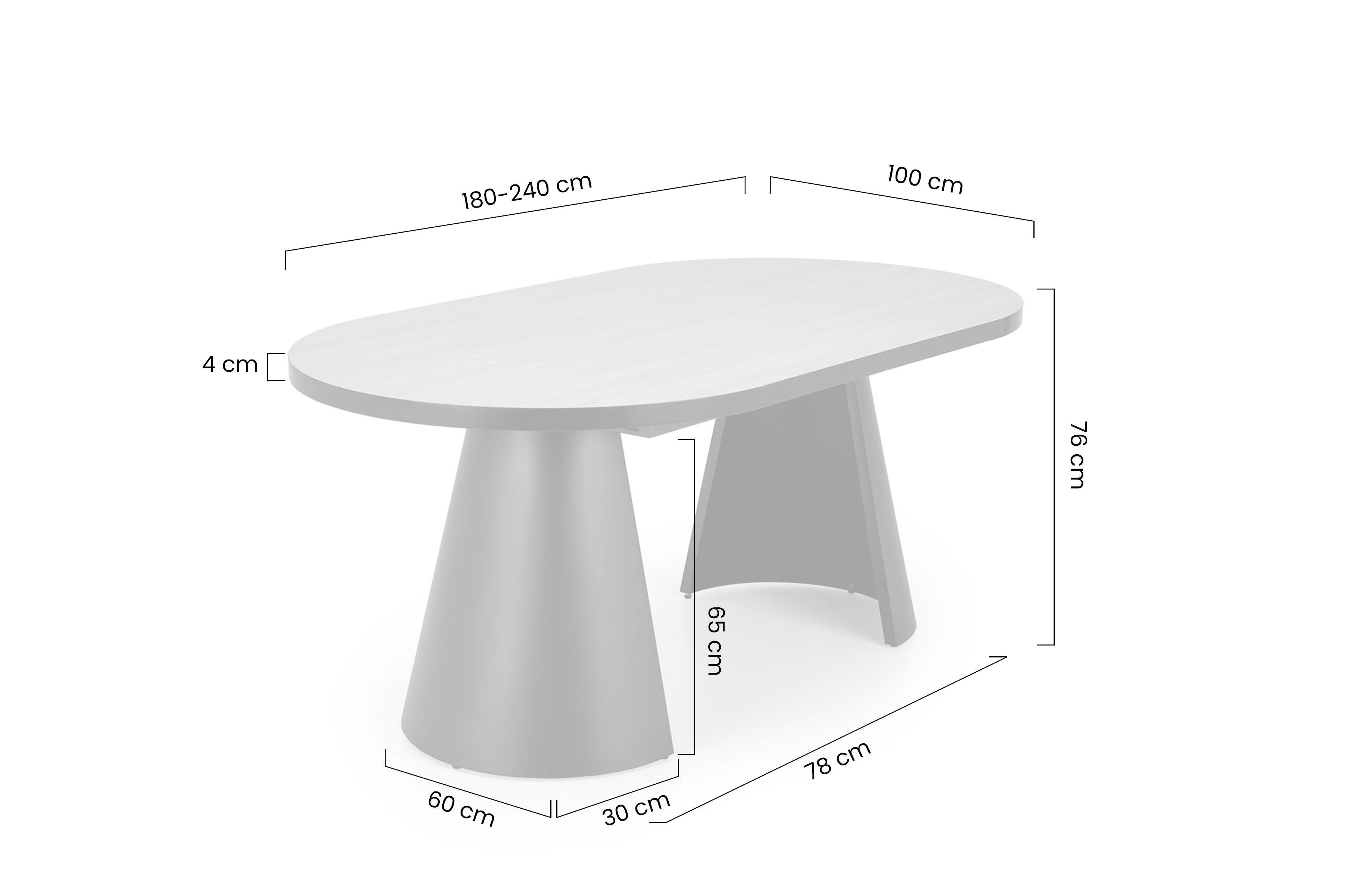 Rozkladací stôl Zavio 180-240x100 cm - prírodný / čierne nohy Stôl rozkladany Zavio 180-240x100 cm - prírodné / čierny nožičky
