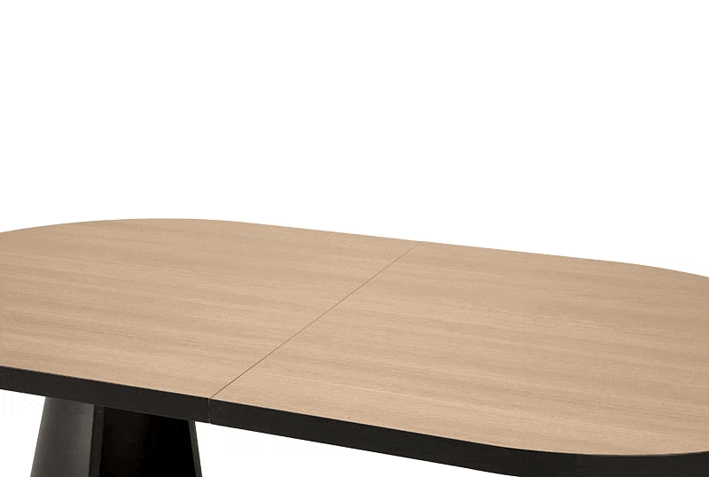 Rozkladací stôl Zavio 180-240x100 cm - prírodný / čierne nohy Stôl rozkladany Zavio 180-240x100 cm - prírodné / čierny nožičky