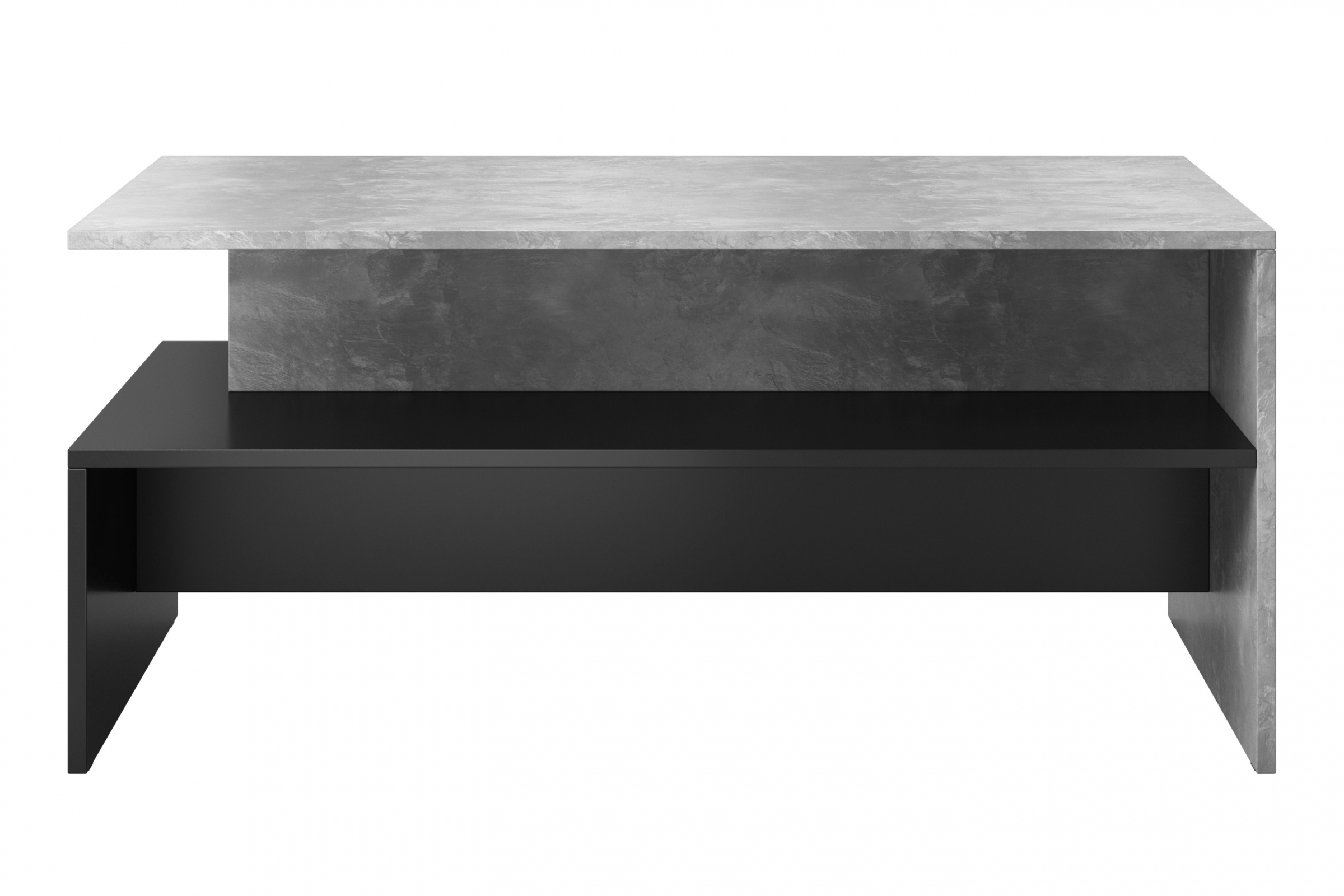 Stolík kawowy Baros 99 - 100x60 cm - svetlý beton / Čierny Konferenčný stolík Baros 99 - 100 cm - svetlý beton / Čierny