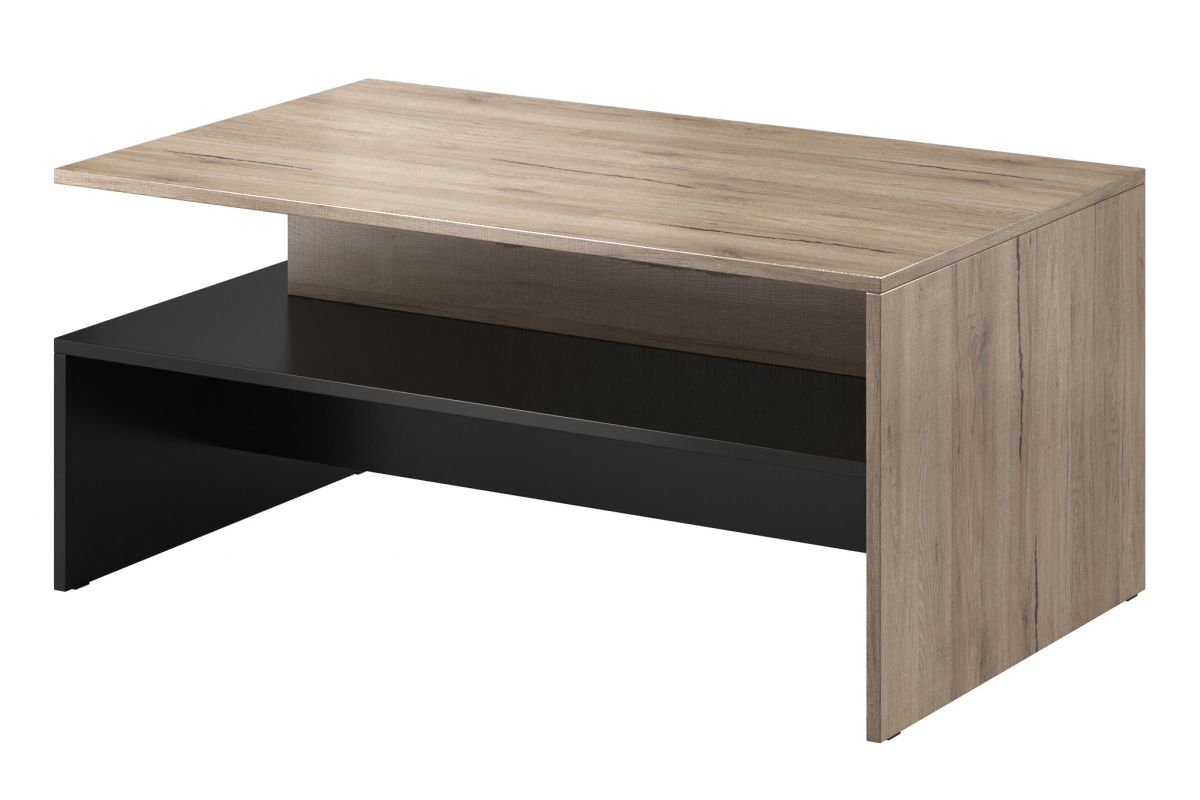 Stolík kawowy Baros 99 - 100x60 cm - san remo svetlý / Čierny Konferenčný stolík Baros 99 - 100 cm - san remo svetlý / Čierny