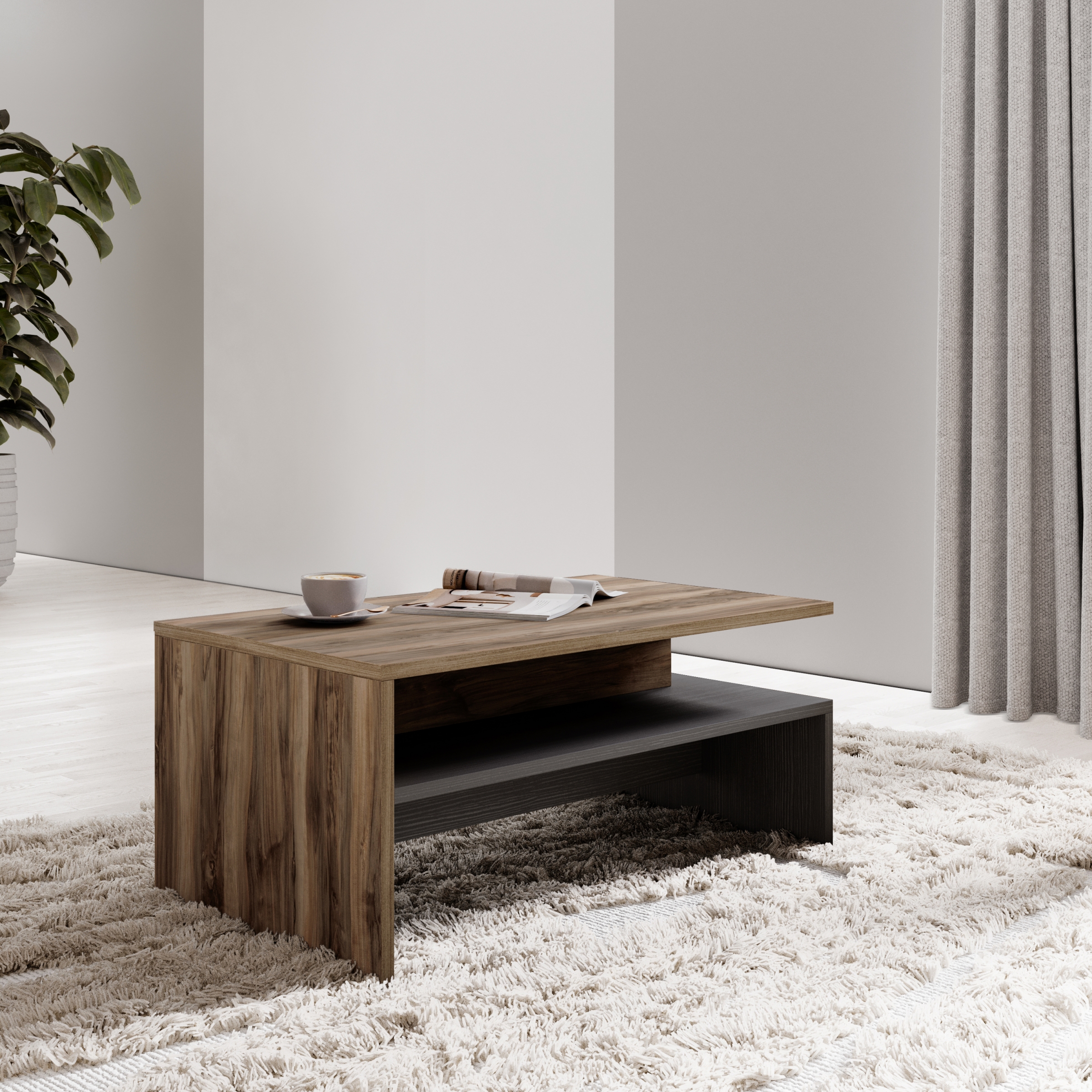 Konferenční stolek Baros 100x60 cm - touchwood / ořech satin stolek kawowy Baros 99 - 100x60 cm - touchwood / ořech sattin