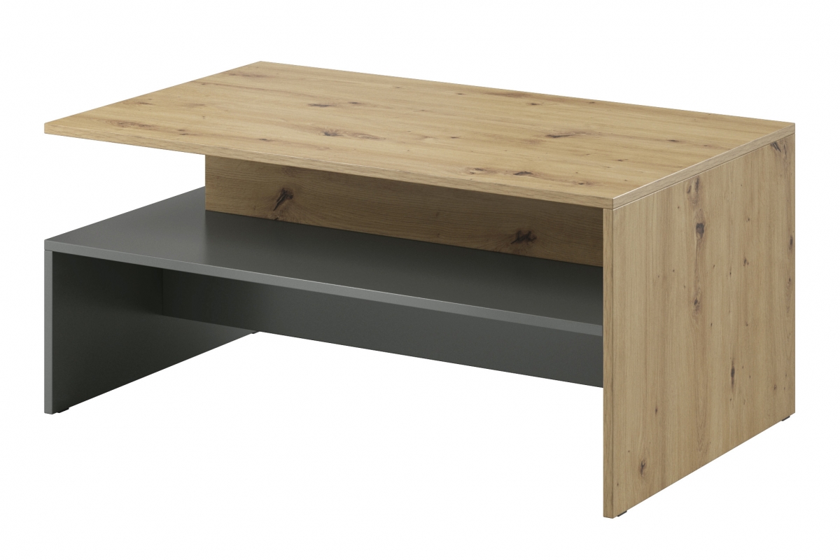 Konferenčný stolík Baros 99 - 100x60 cm - Dub artisan / šedý Stolik kawowy Baros 99 - 100x60 cm - dąb artisan / szary