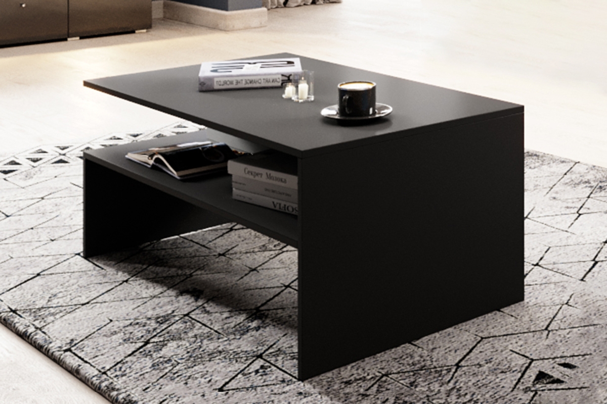 Stolík kawowy Baros 99 - 100x60 cm - Čierny supermat Čierny Stolík 