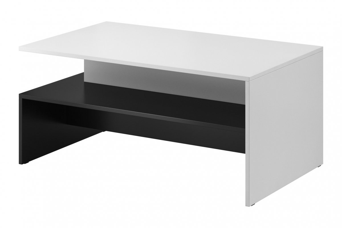 Konferenční stolek Baros 100x60 cm - bílá / černá stolek kawowy Baros 99 z polka 100 cm - bílá / černá