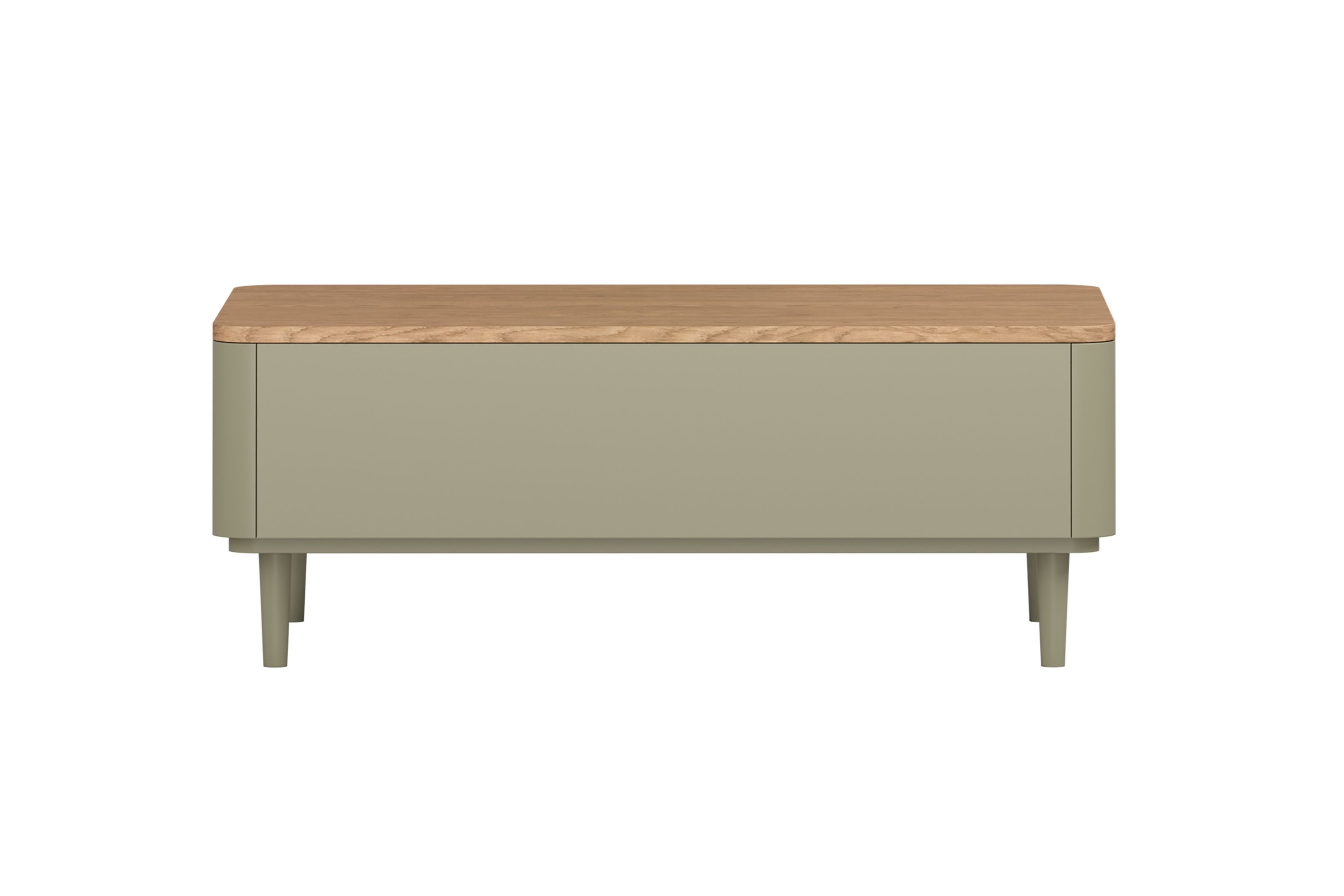 Konferenčný stolík Elivo 100 cm na nožičkách - eukalyptus / dub baltic dune Stolík kawowy Elivo 100 cm so zásuvkami na nôžkach - eukaliptus / Dub baltic dune