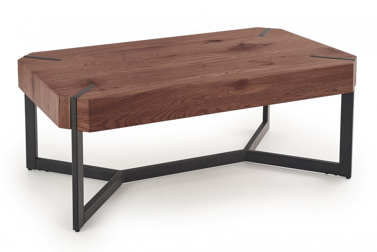 LAVIDA Konferenčný stolík orieškový / Čierny Konferenčný stolík Lavida 110x60 cm - orech / čierny