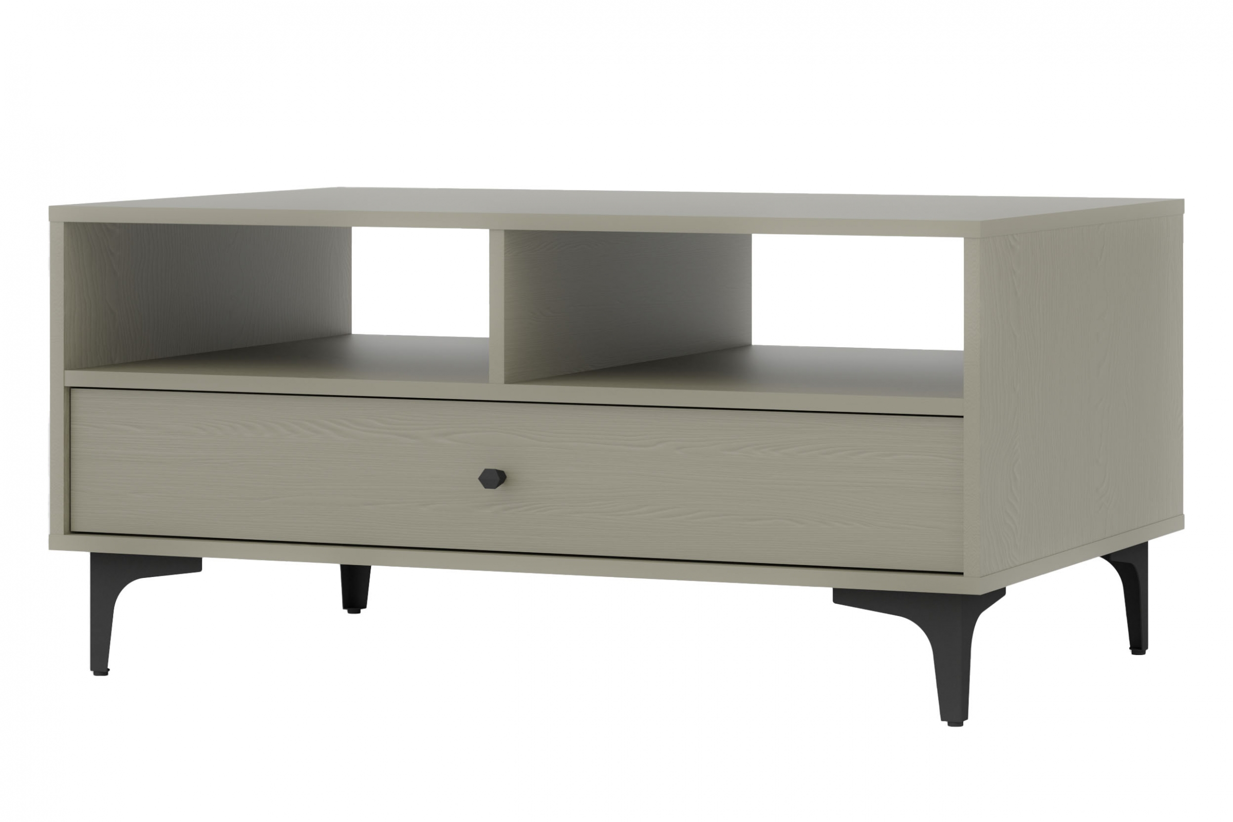 Konferenčný stolík Lotina I 1S 100x65 cm - eukalyptus / čierne nožičky Konferenčný stolík Lotina I 1S z szuflada 100x65 cm - eukaliptus / čierny nožičky