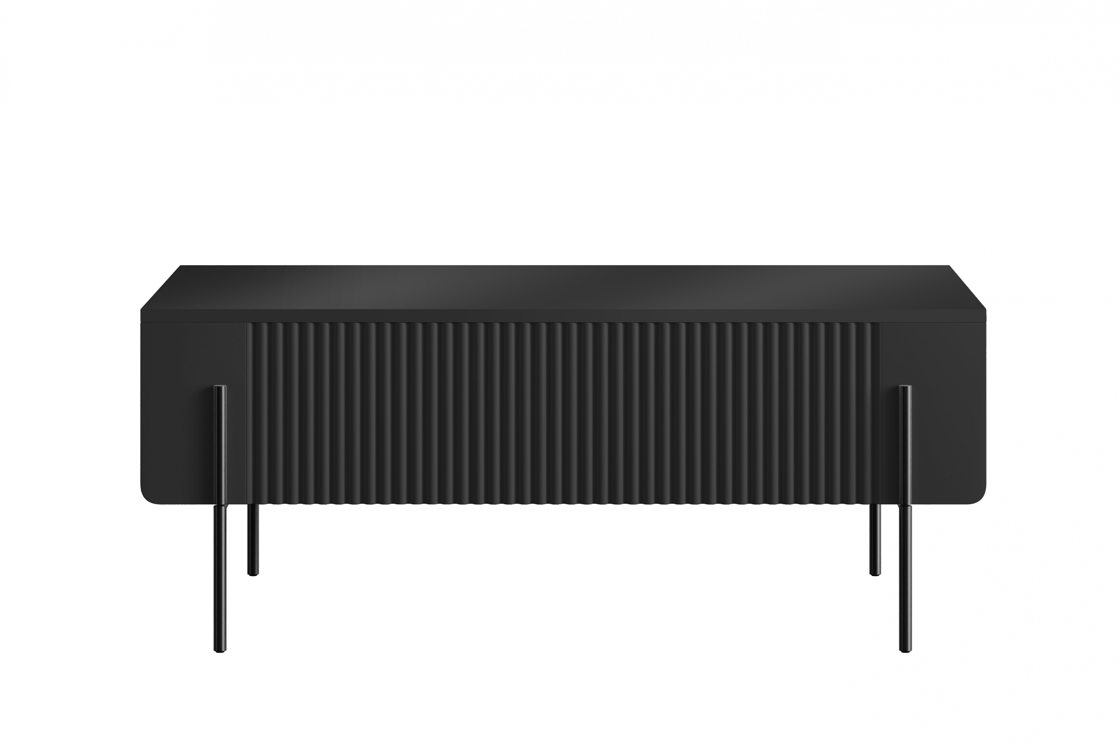 Konferenční stolek se zásuvkami Malmi 100 cm - černý mat / černé nožky stolek kawowy Malmi 100 cm se zásuvkami - černá mat / černá nozki