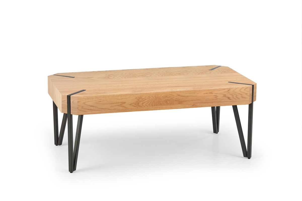 Konferenčný stolík EMILY Dub zlaté/Čierny nowoczesny Stolík 